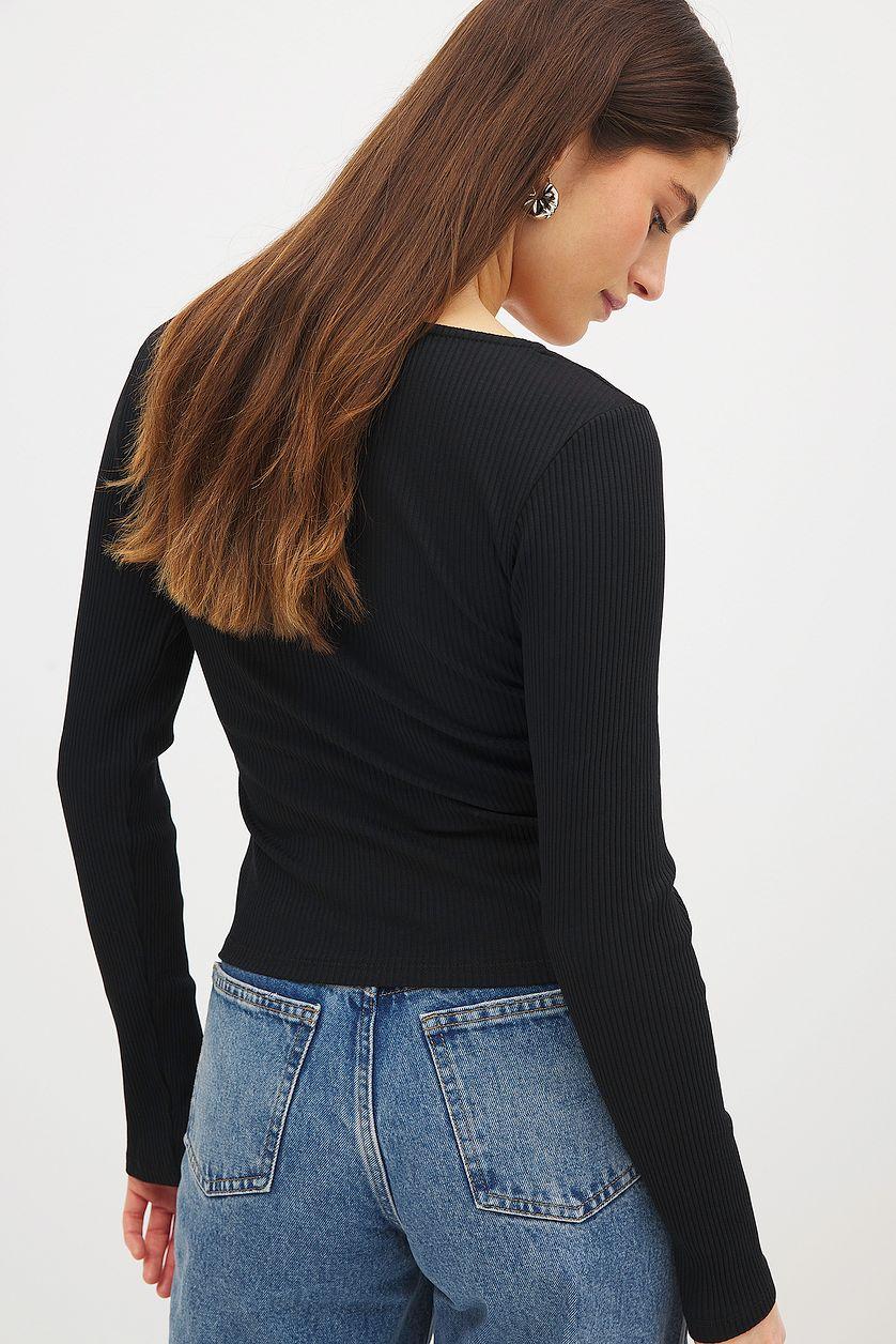 Scoop Neck Ribbed Top Product Image