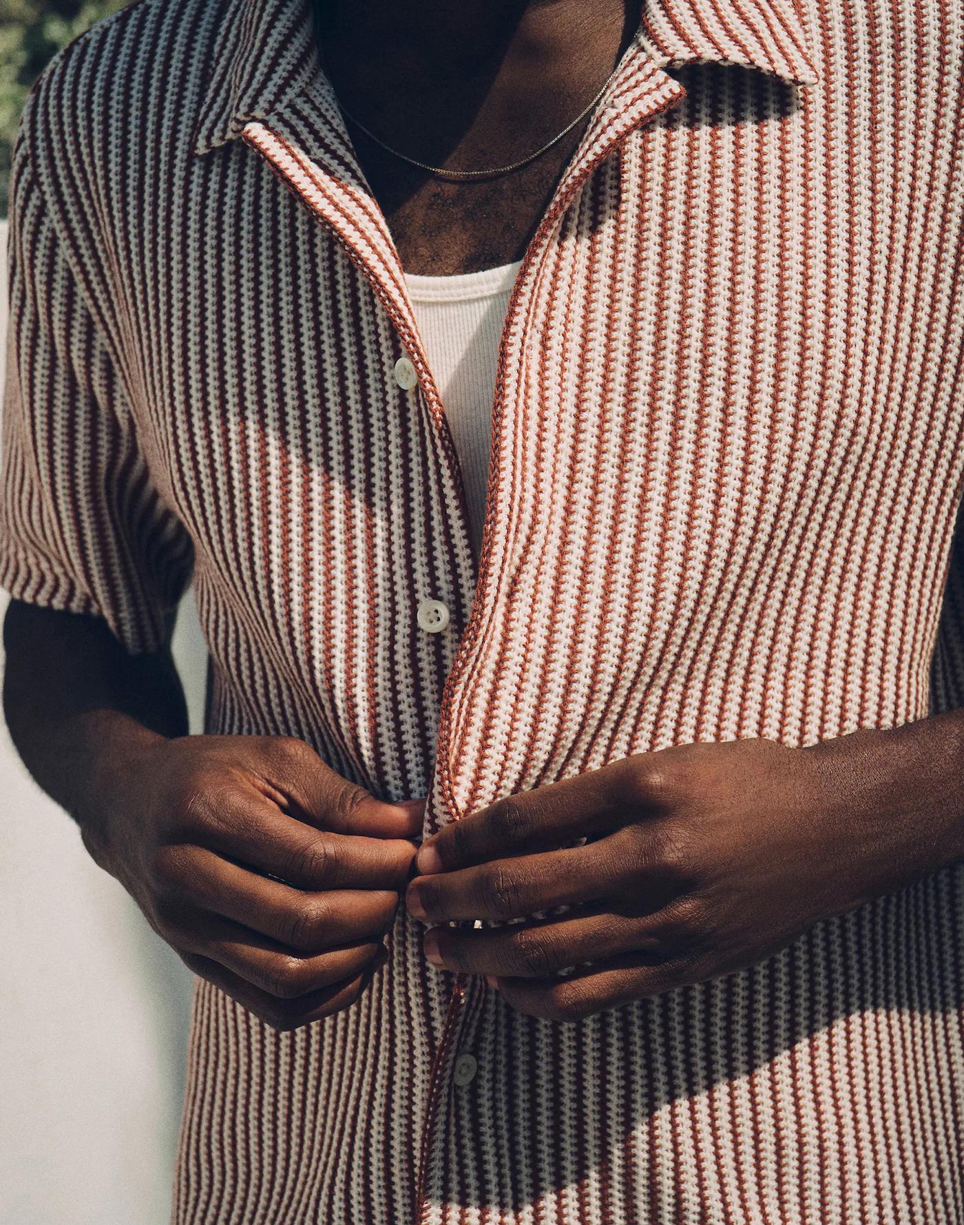 Textured-Knit Short-Sleeve Shirt Product Image