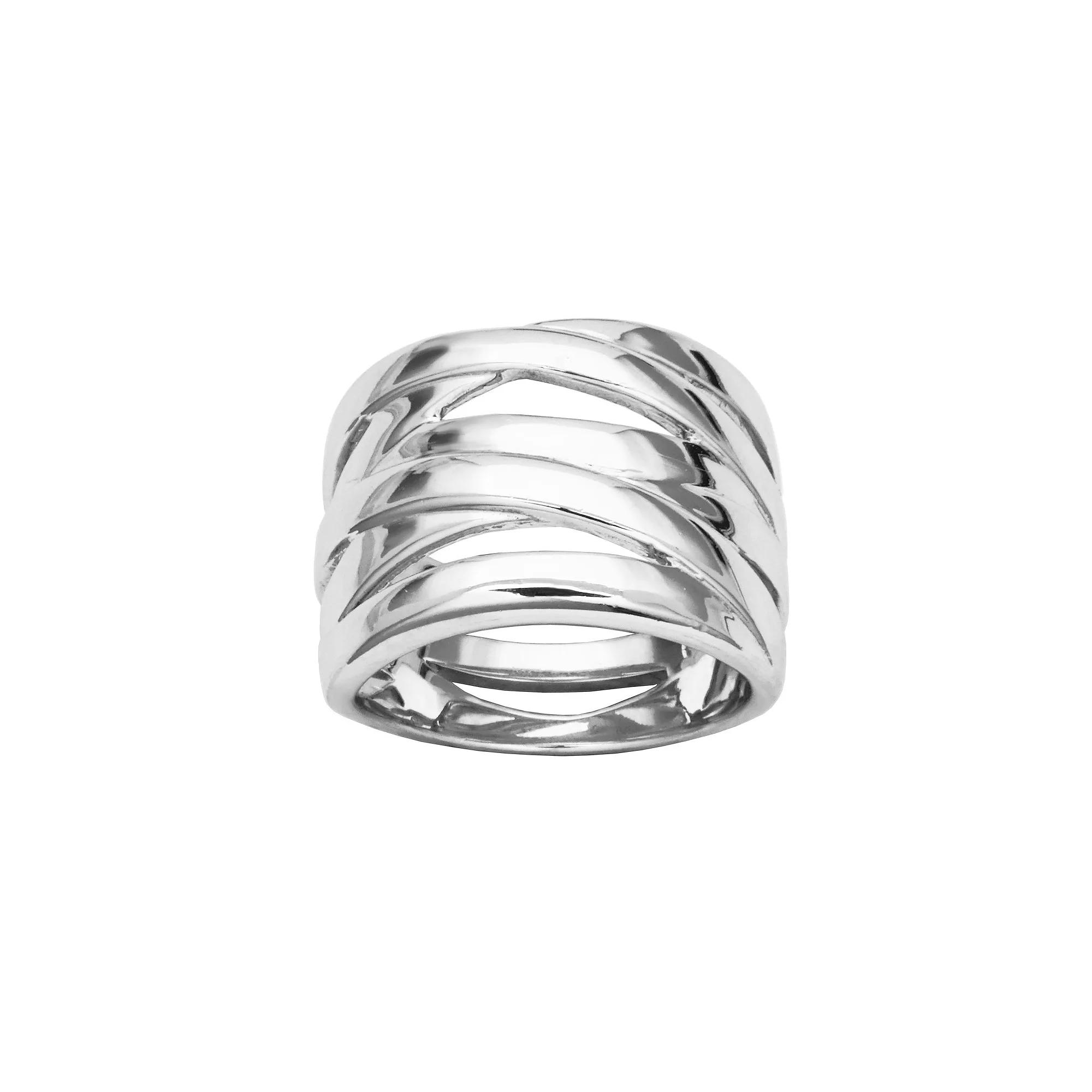 Sterling Silver Polished Crisscross Ring, Women's, Size: 7 Product Image