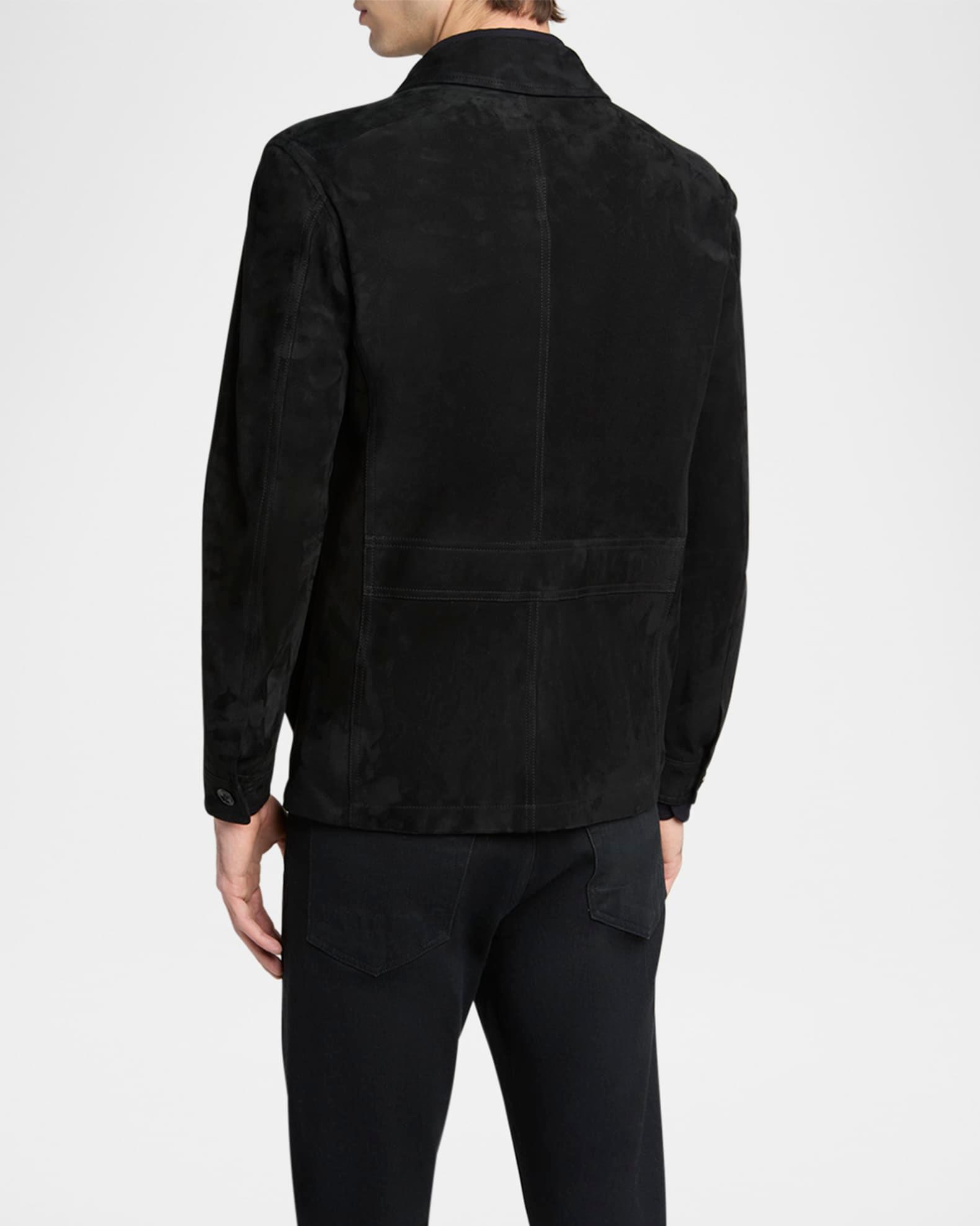 Men's Suede Four-Pocket Military Jacket Product Image