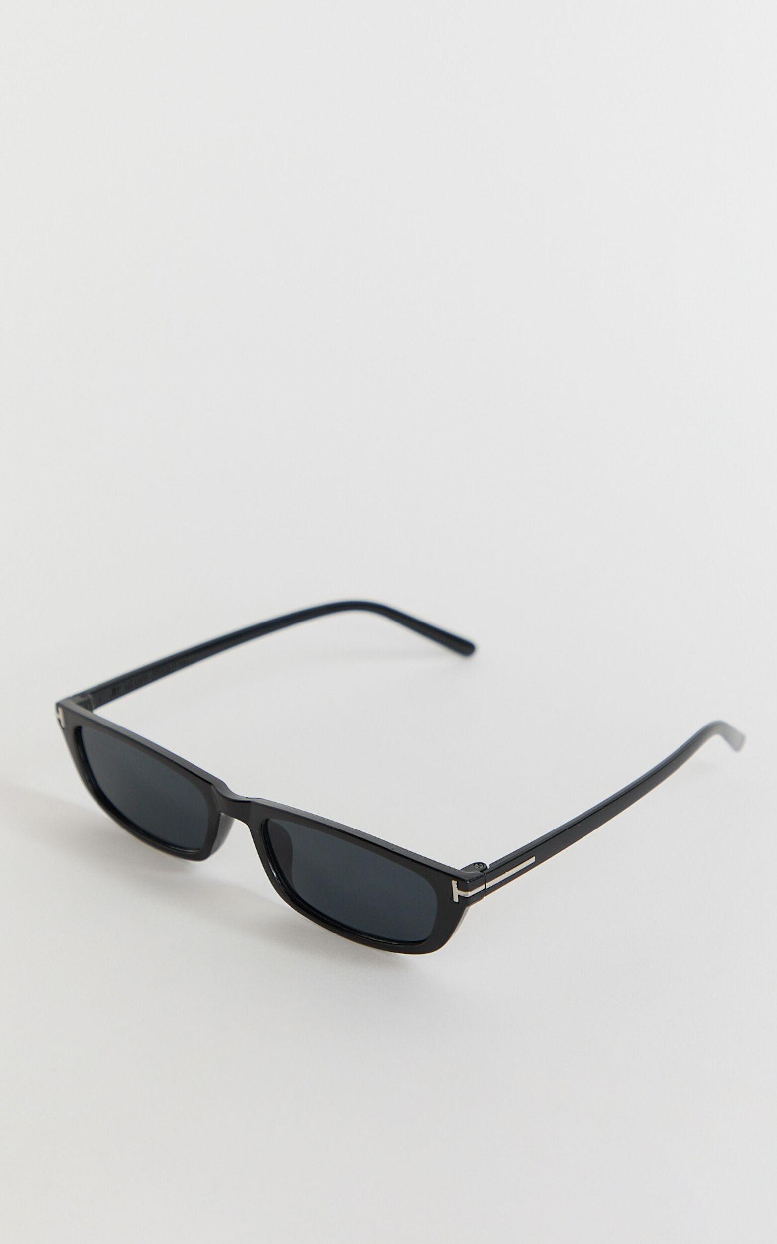 Colette Sunglasses - Small Rectangle Sunglasses in Black Product Image