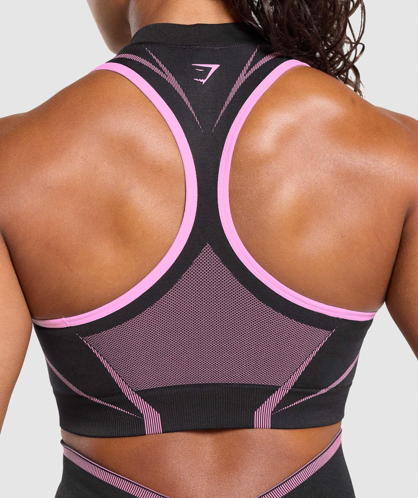Gymshark Apex Lift Seamless Crop Top - Darkest Purple/Sour Pink Female Product Image