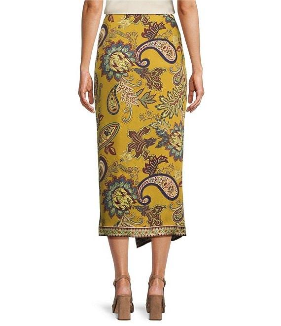 Antonio Melani Anna Printed Satin Twill Faux Wrap Skirt Product Image