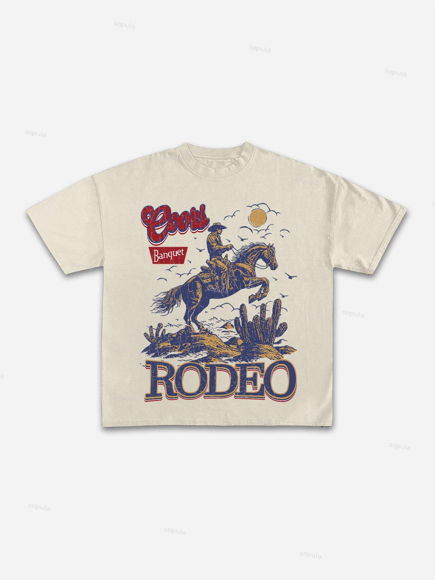 Coors Banquet Rodeo Print Cotton T-shirt Product Image