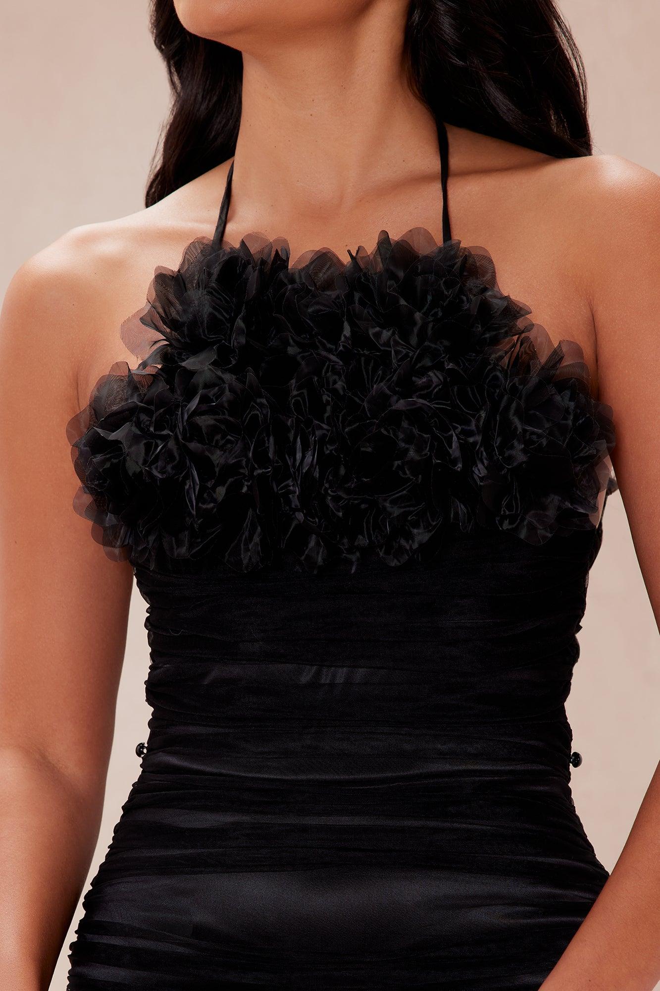 Sweetest Crush Tulle Train Mini Dress - Black Product Image