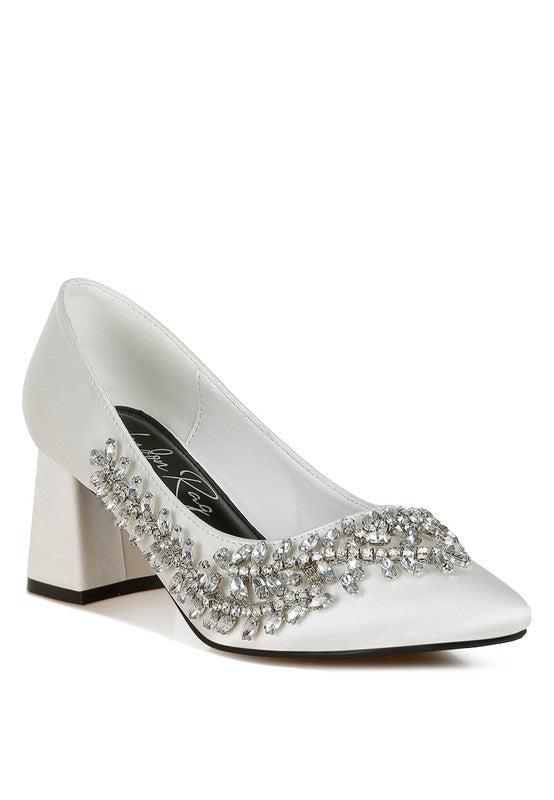 Abatina Satin Diamante Embellished Pumps Product Image