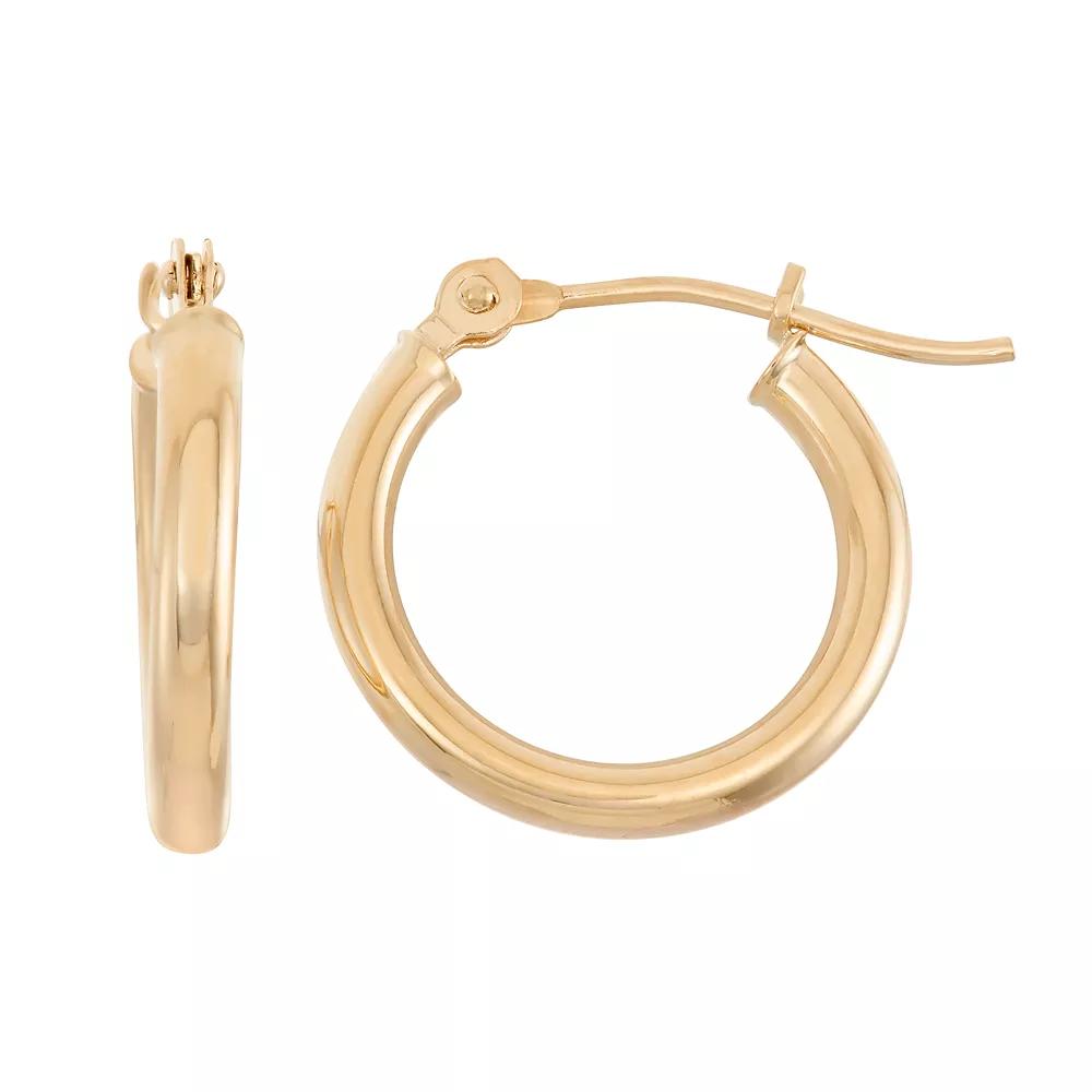 Jordan Blue 14k Gold Tube Hoop Earrings - 15 mm, Women's, Yellow Product Image