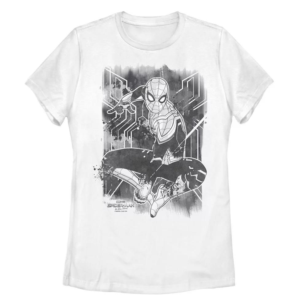 Juniors' Marvel Spider-Man No Way Home Inked Poster Tee, Girl's, Size: XL, White Product Image