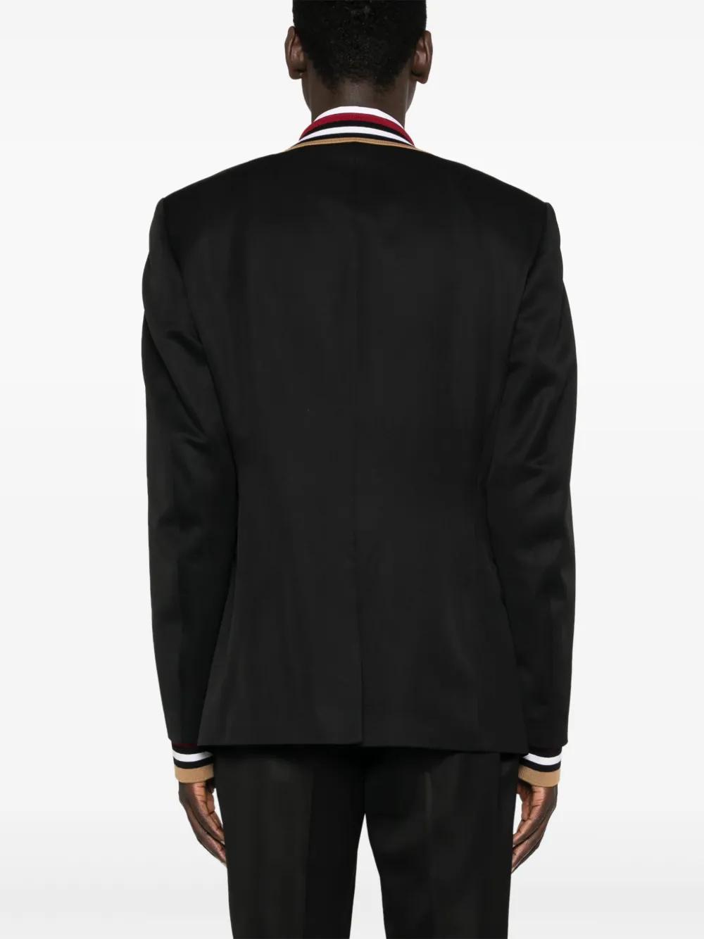 striped-collar single-breasted blazer Product Image