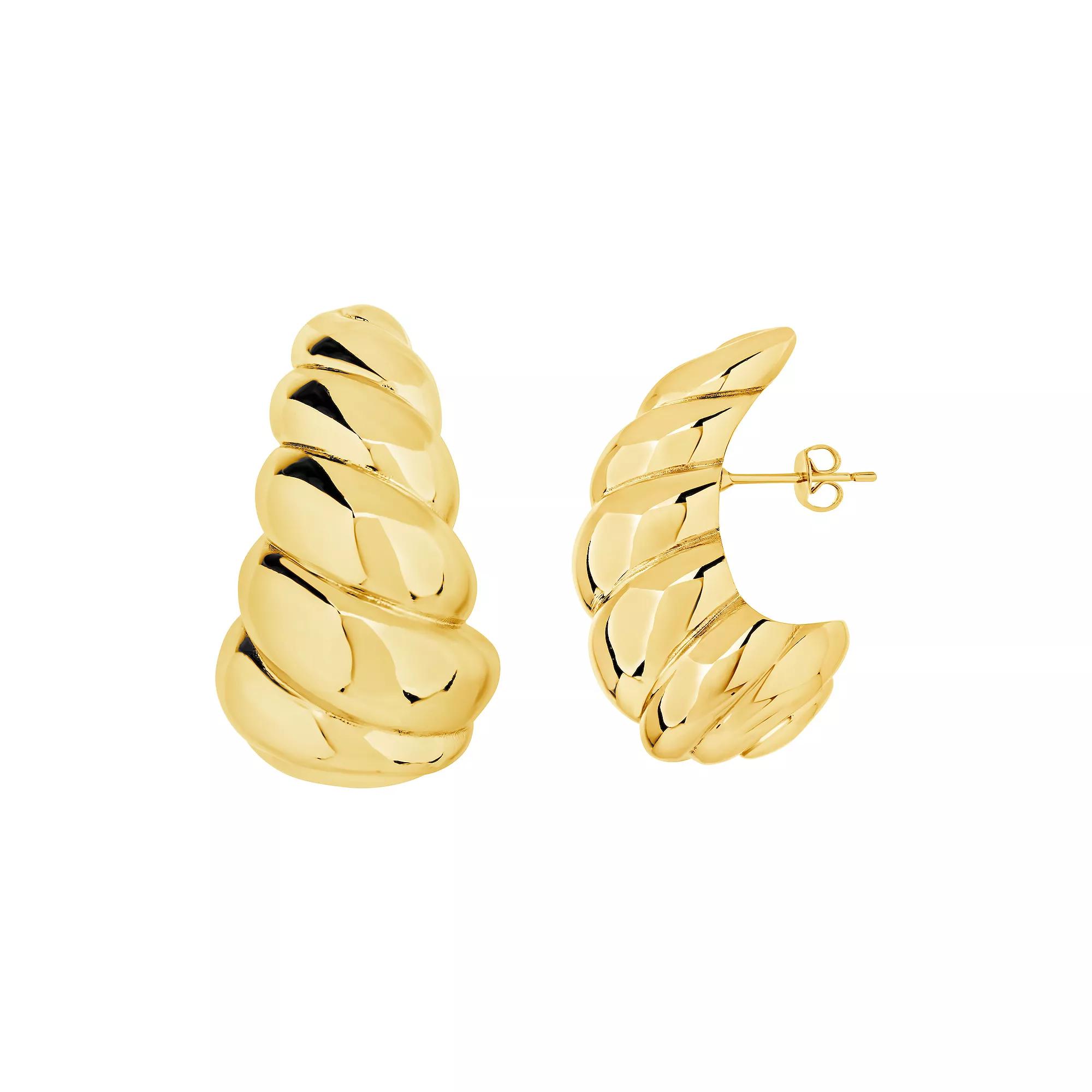 MC Collective Scalloped Shell Stud Earrings, Women's, Gold Tone Product Image