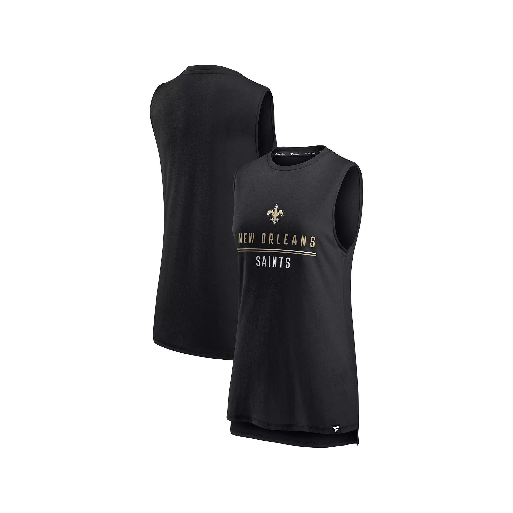 Women's Fanatics Branded Black New Orleans Saints True Contender Tank Top, Size: Large Product Image