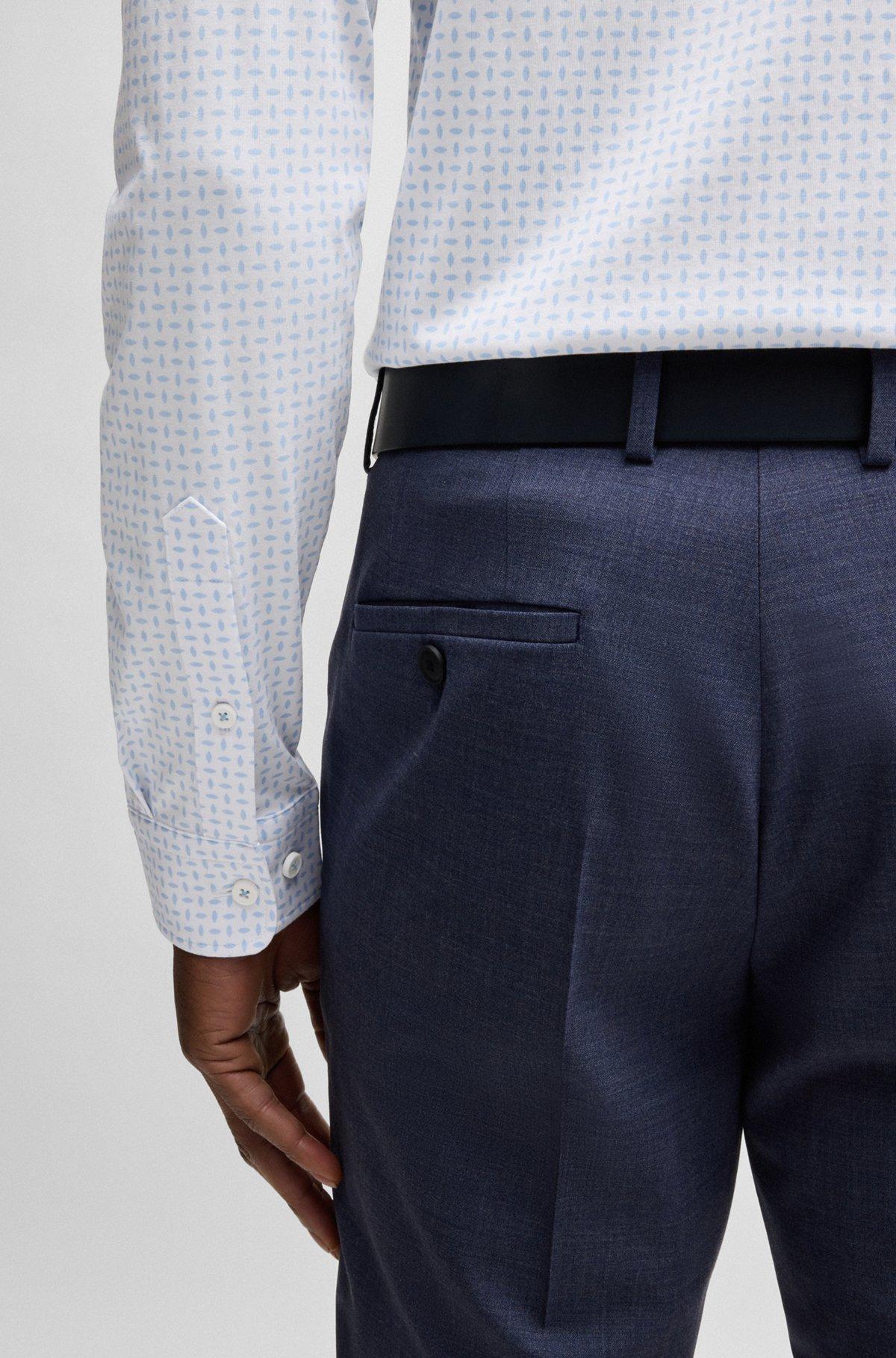 Slim-fit shirt in a printed cotton blend Product Image