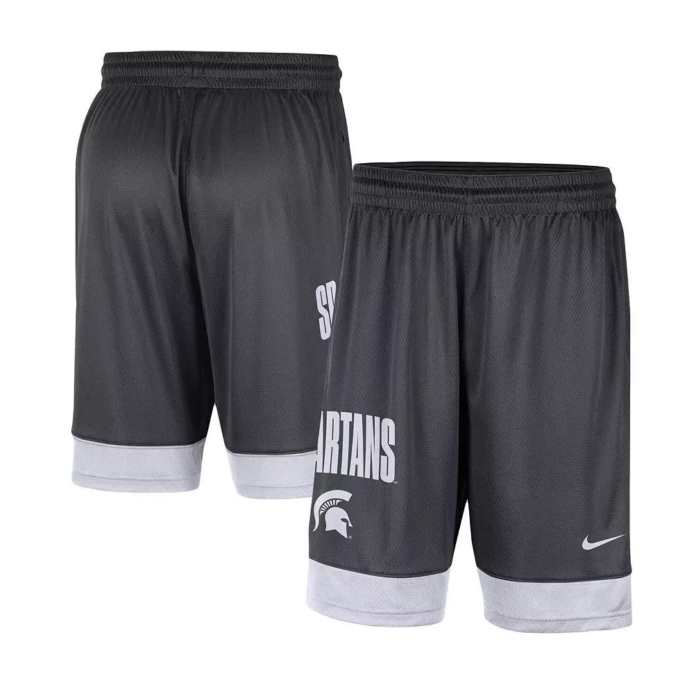 Men's Nike Charcoal/White Michigan State Spartans Fast Break Shorts, Size: Medium Product Image