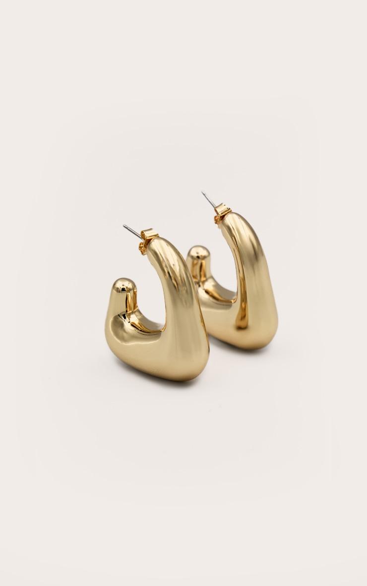 Gold Chunky Square Hoop Earring Product Image