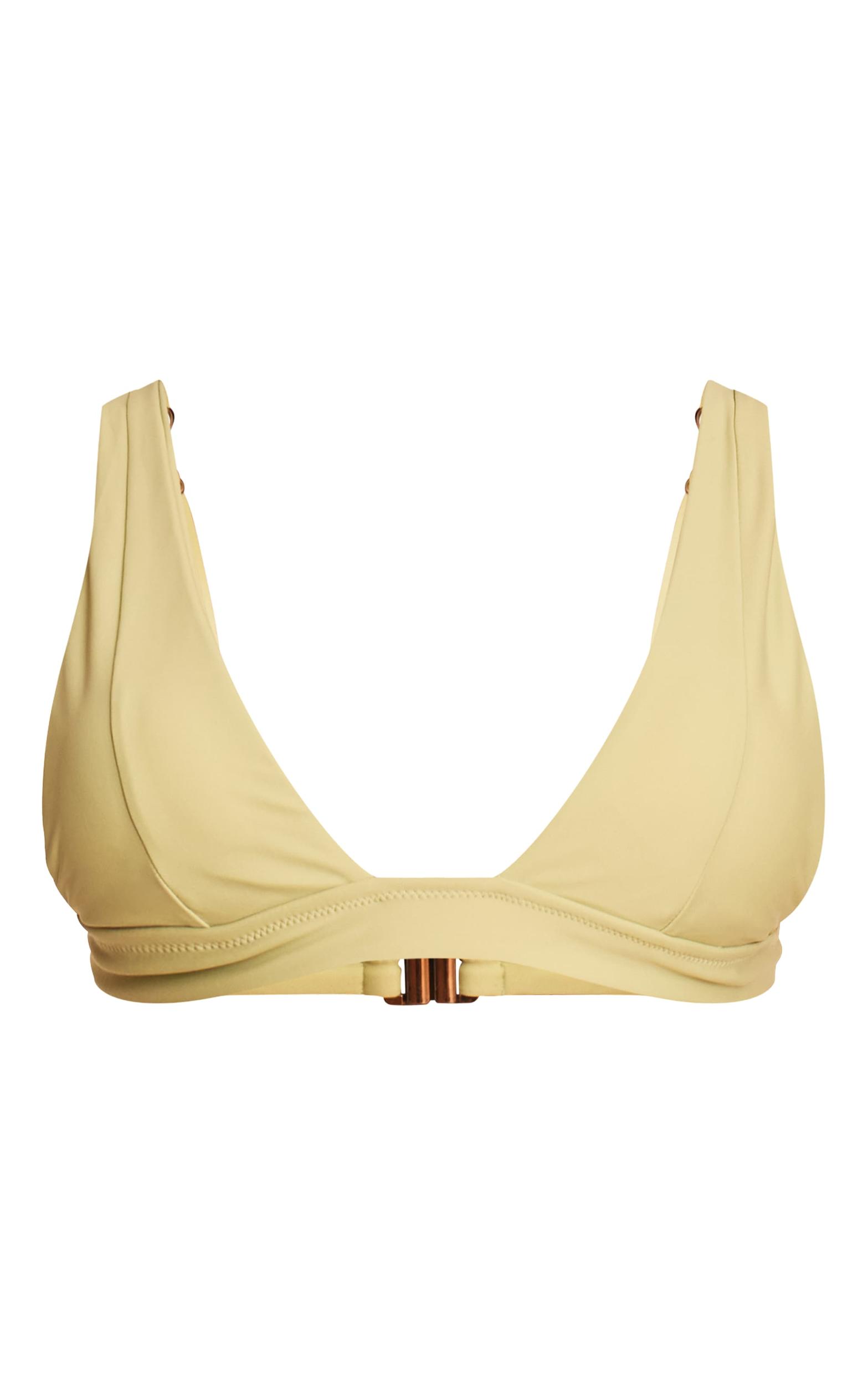 Pale Lime Plunge Triangle Seam Detail Bikini Top Product Image
