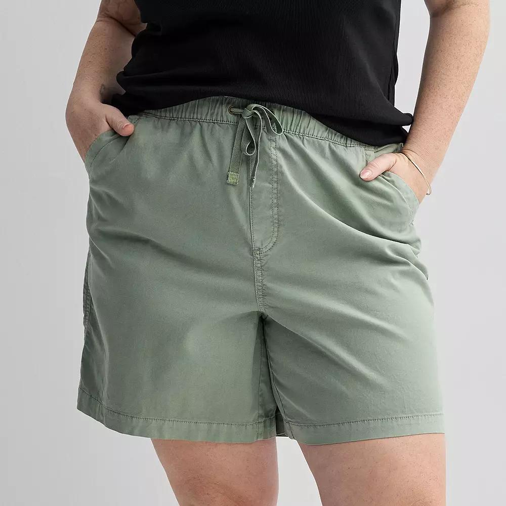 Plus Size Sonoma Goods For Life® Easy Paperbag Waist Bermuda Shorts, Women's, Size: 4XL, Madri Green Product Image
