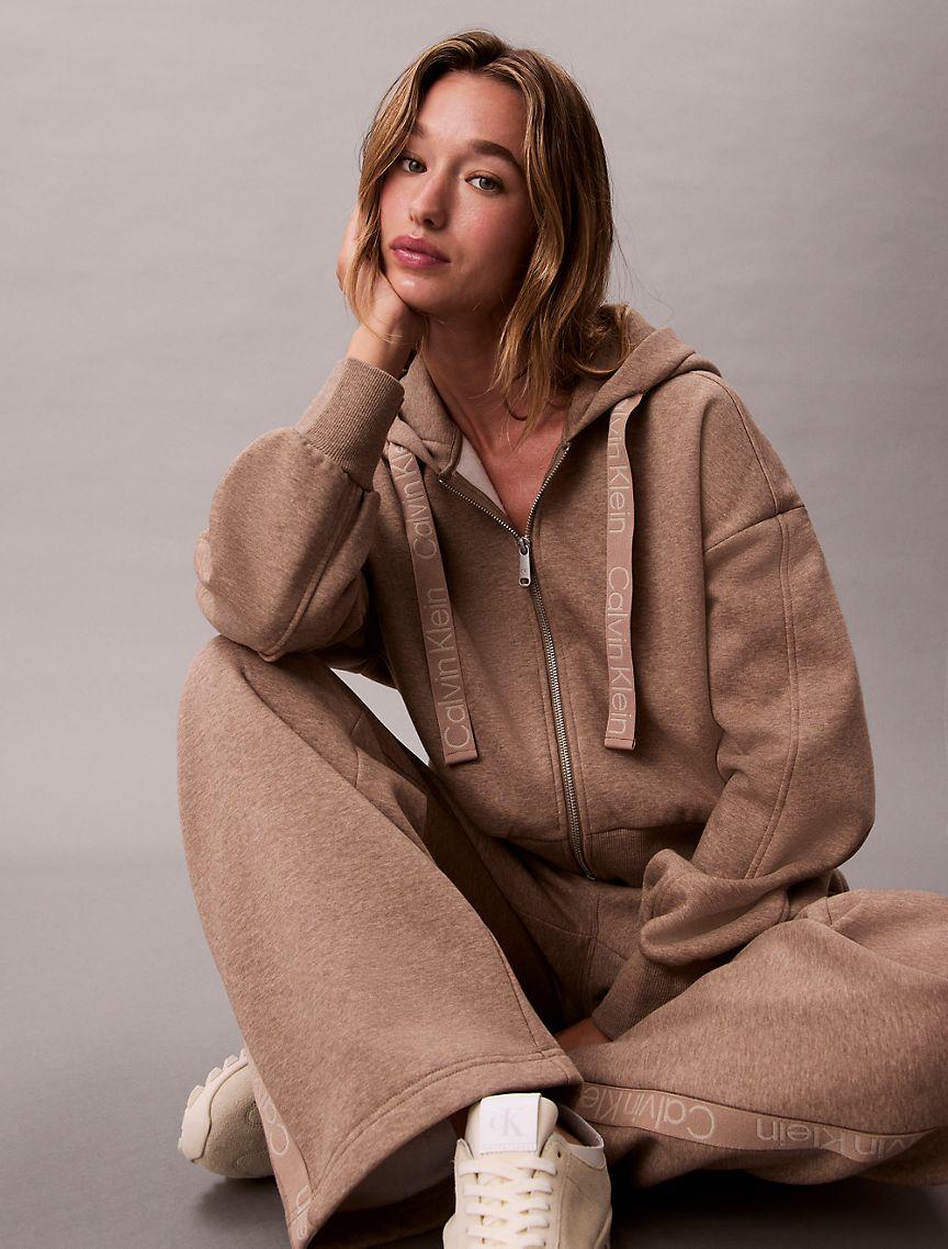 Logo Tape Zip Relaxed Hoodie  Product Image