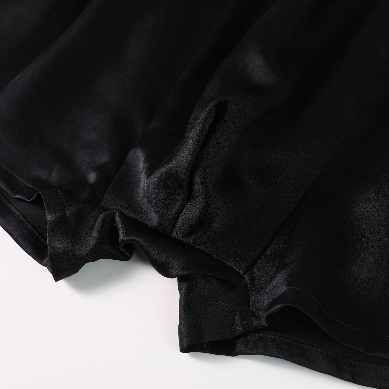 Black Pure Mulberry Silk Men's Trunks | Low Rise | 19 Momme | Soar Collection Product Image