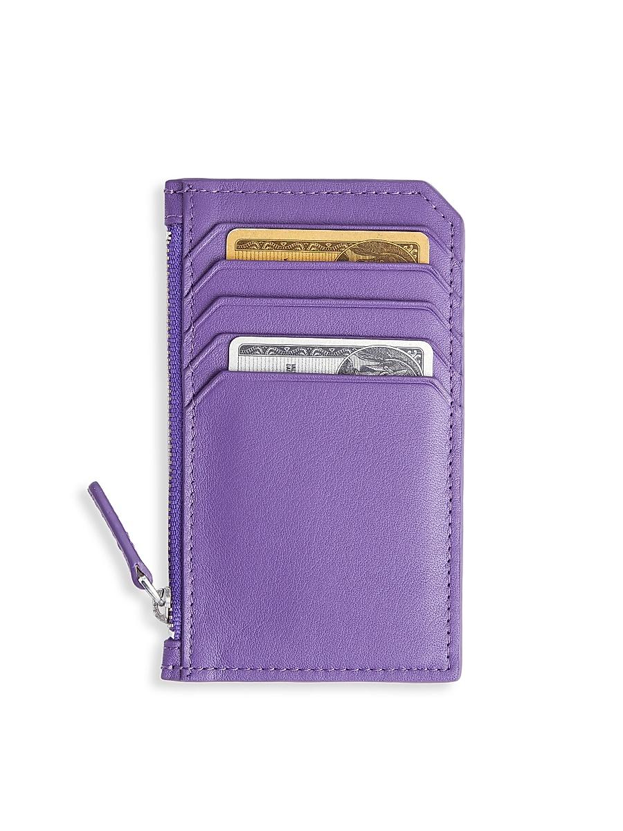 Womens Zip Leather Card Wallet Product Image