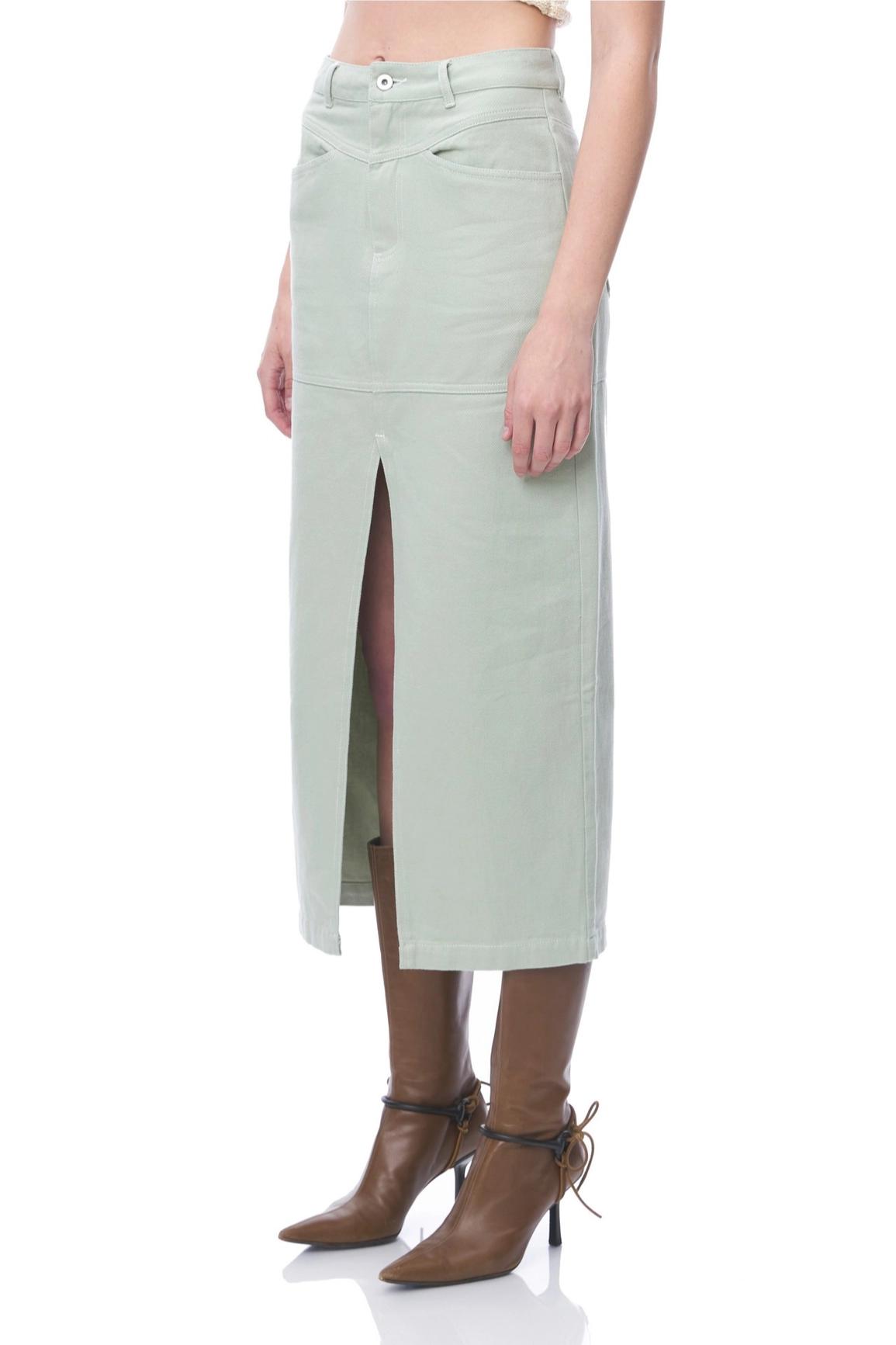 Denim Slit Skirt Product Image