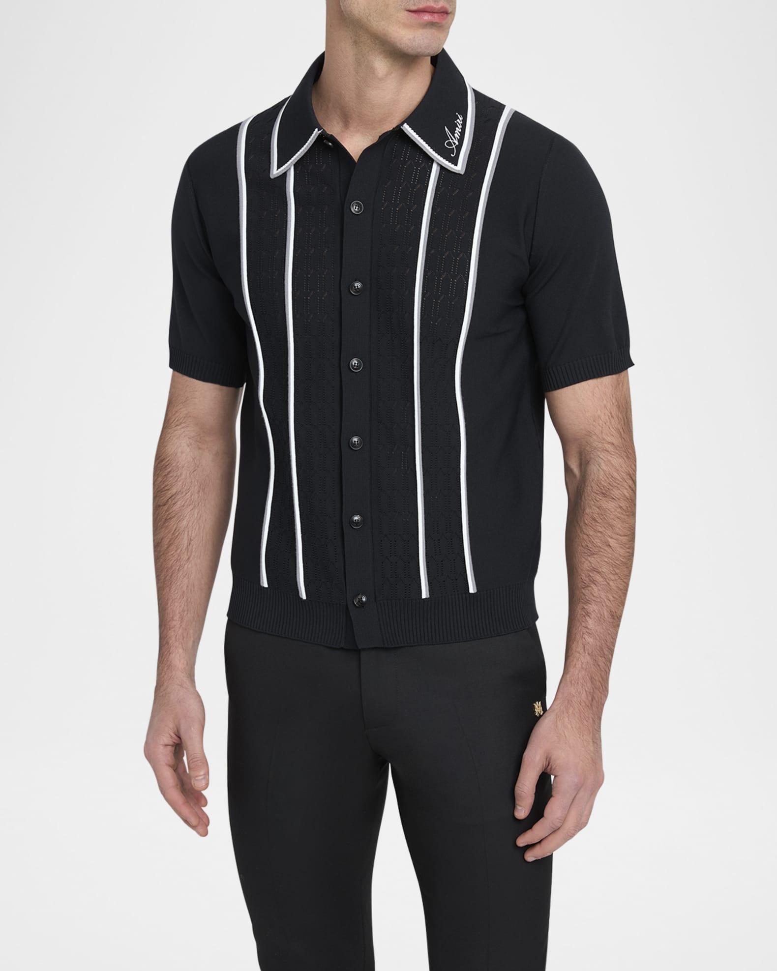 Men's Button-Front Script Stripe Shirt Product Image