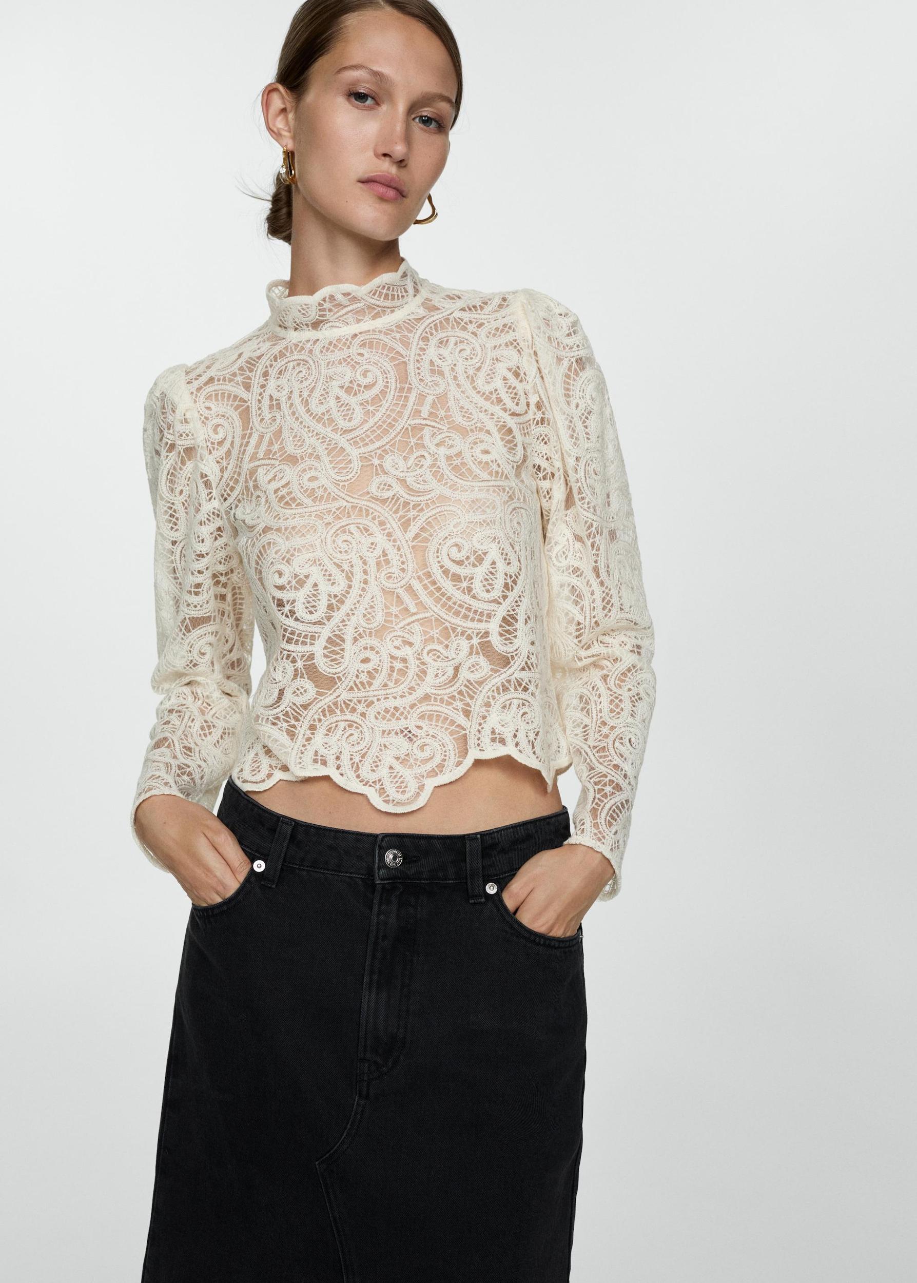 Denim midi-skirt - Women | MANGO USA Product Image