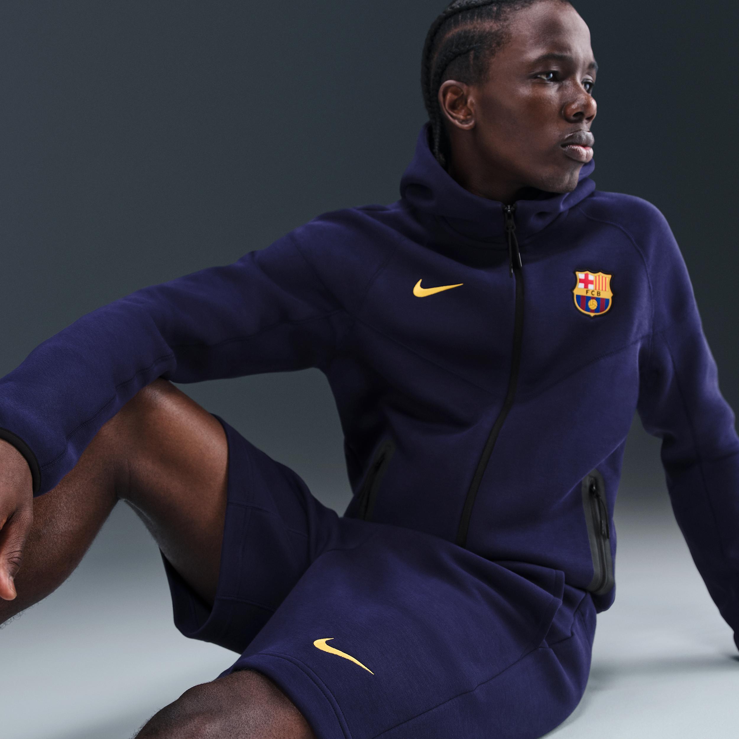 FC Barcelona Tech Nike Mens Soccer Fleece Shorts | HJ6465-594 Product Image