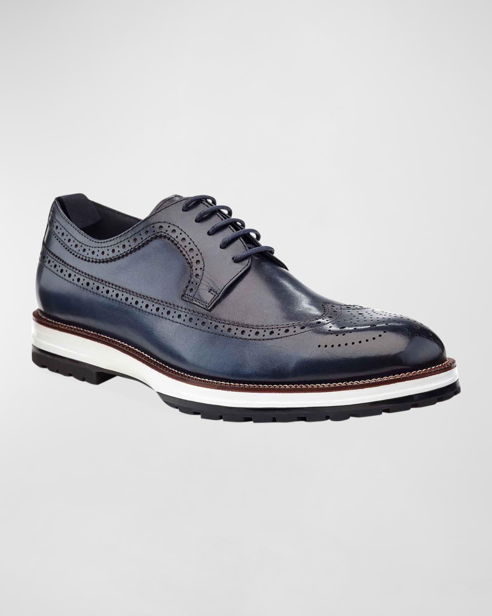 Men's Louis Hybrid Wing-Tip Leather Derby Shoes Product Image
