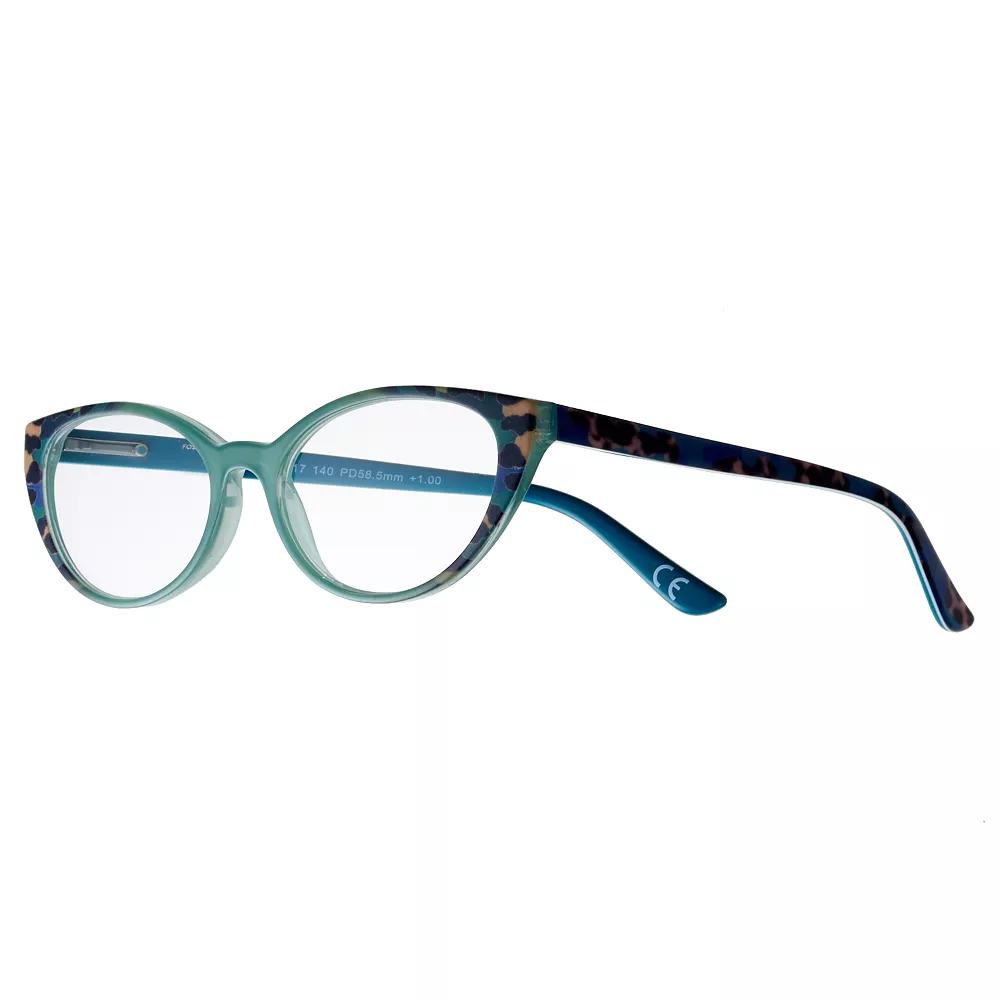 Women's Modera by Foster Grant Diane Leopard Cat-Eye Reading Glasses, Size: +2.5, Print Product Image
