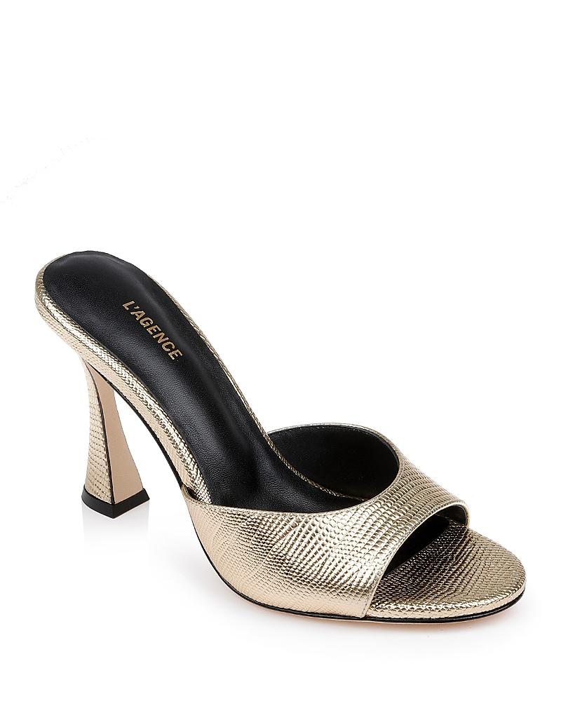 Womens Avery 100MM Embossed Metallic Leather Sandals Product Image