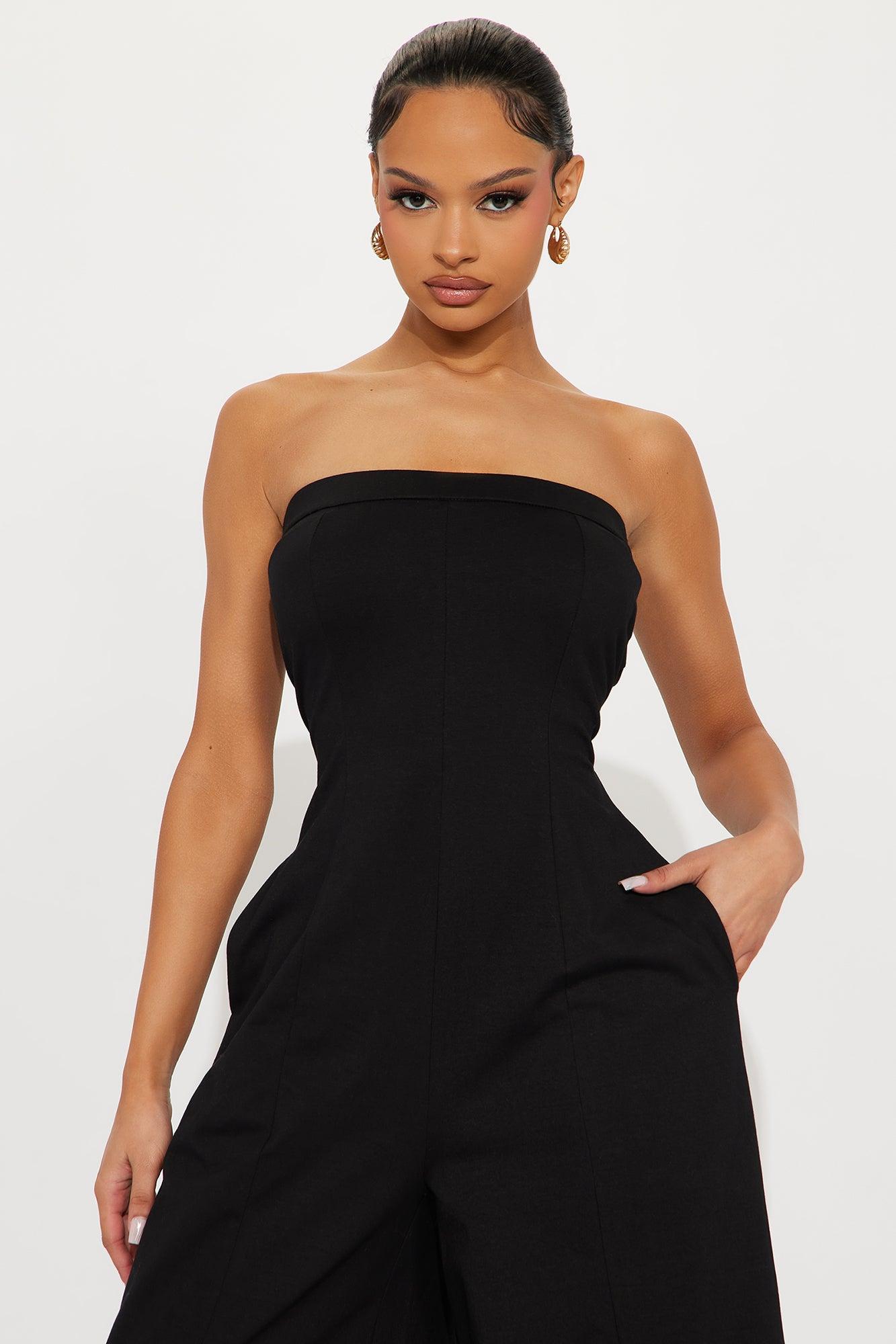 Leticia Strapless Jumpsuit - Black Product Image