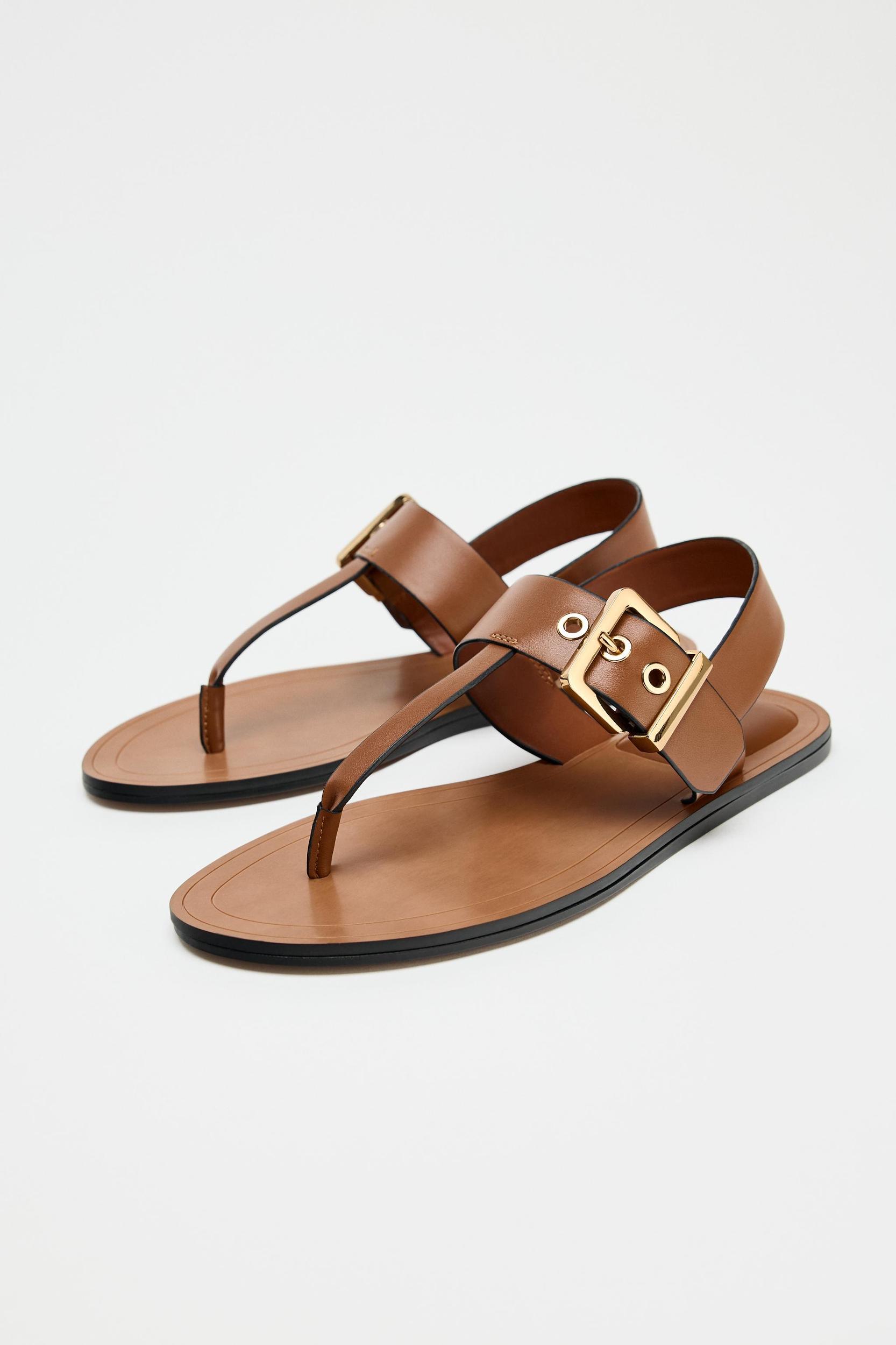 FLAT BUCKLE SANDALS Product Image