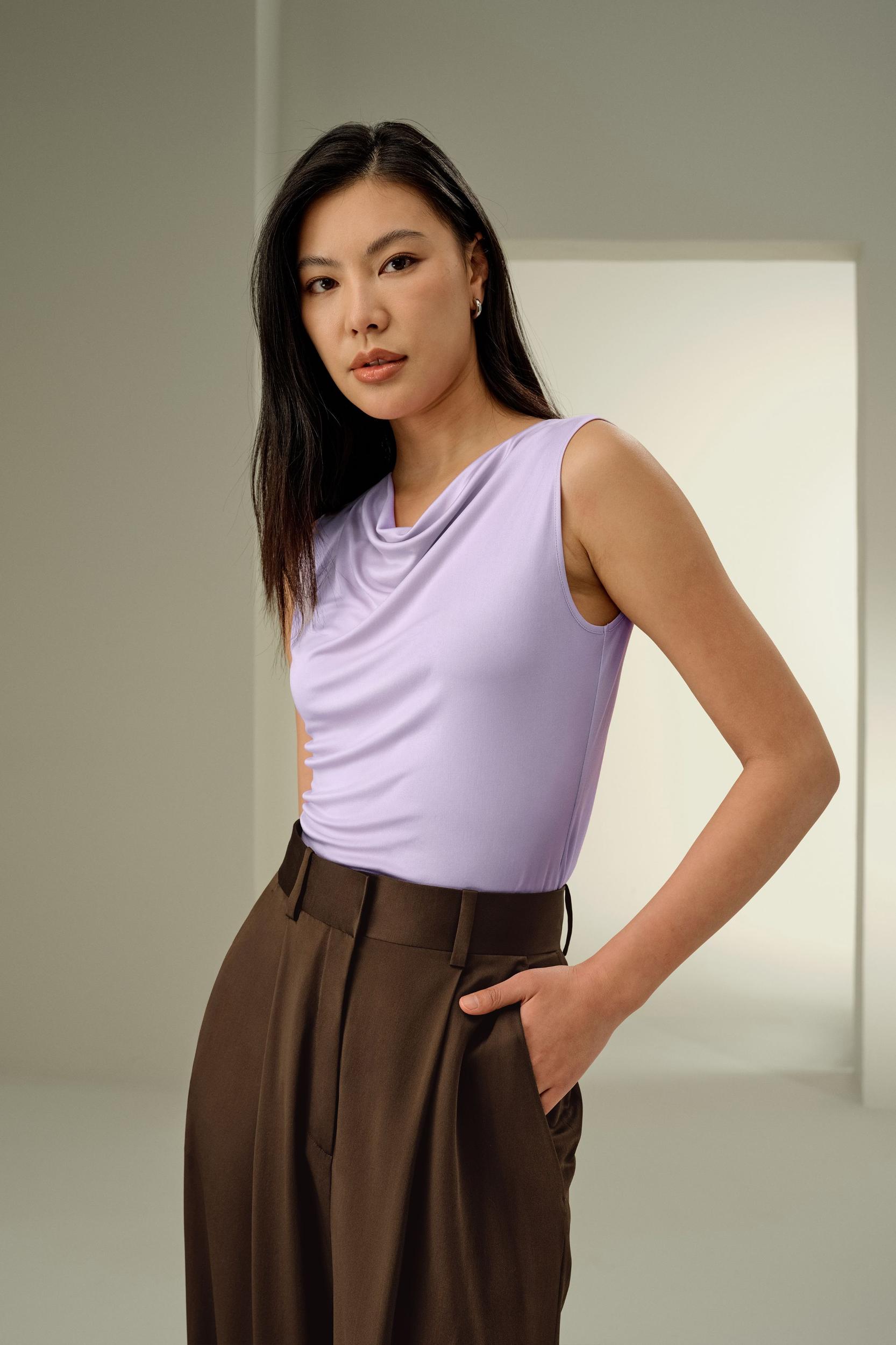 LILYSILK Silk Tshirt | Female | Lilac Premium Silk | Comfortable Perfect for Layering Tops XL Product Image