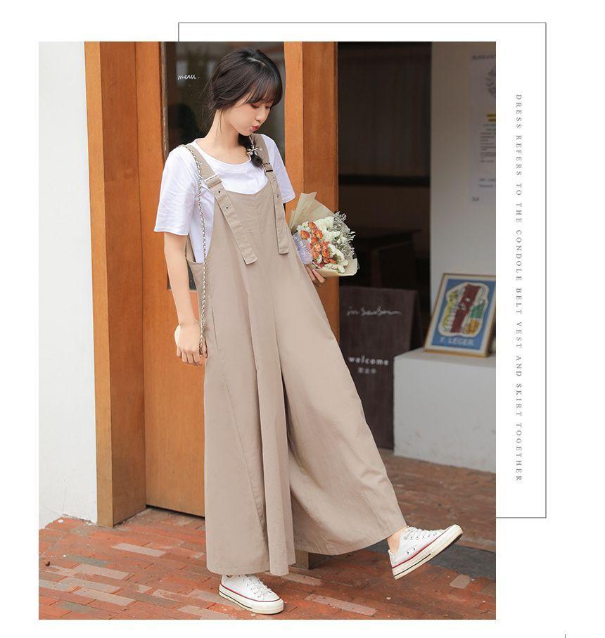 Wide Leg Plain Jumpsuit Product Image