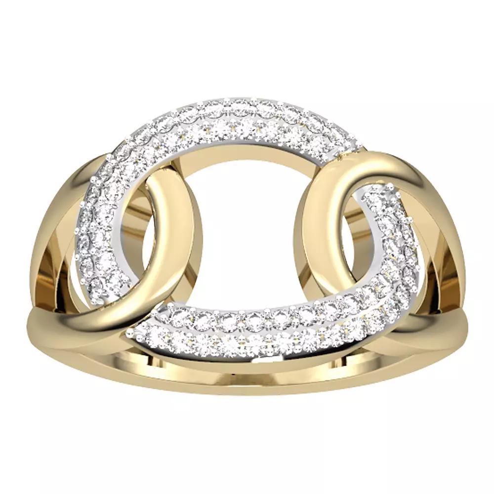 10k Gold Diamond Circle Link Ring, Women's, Size: 7 Product Image