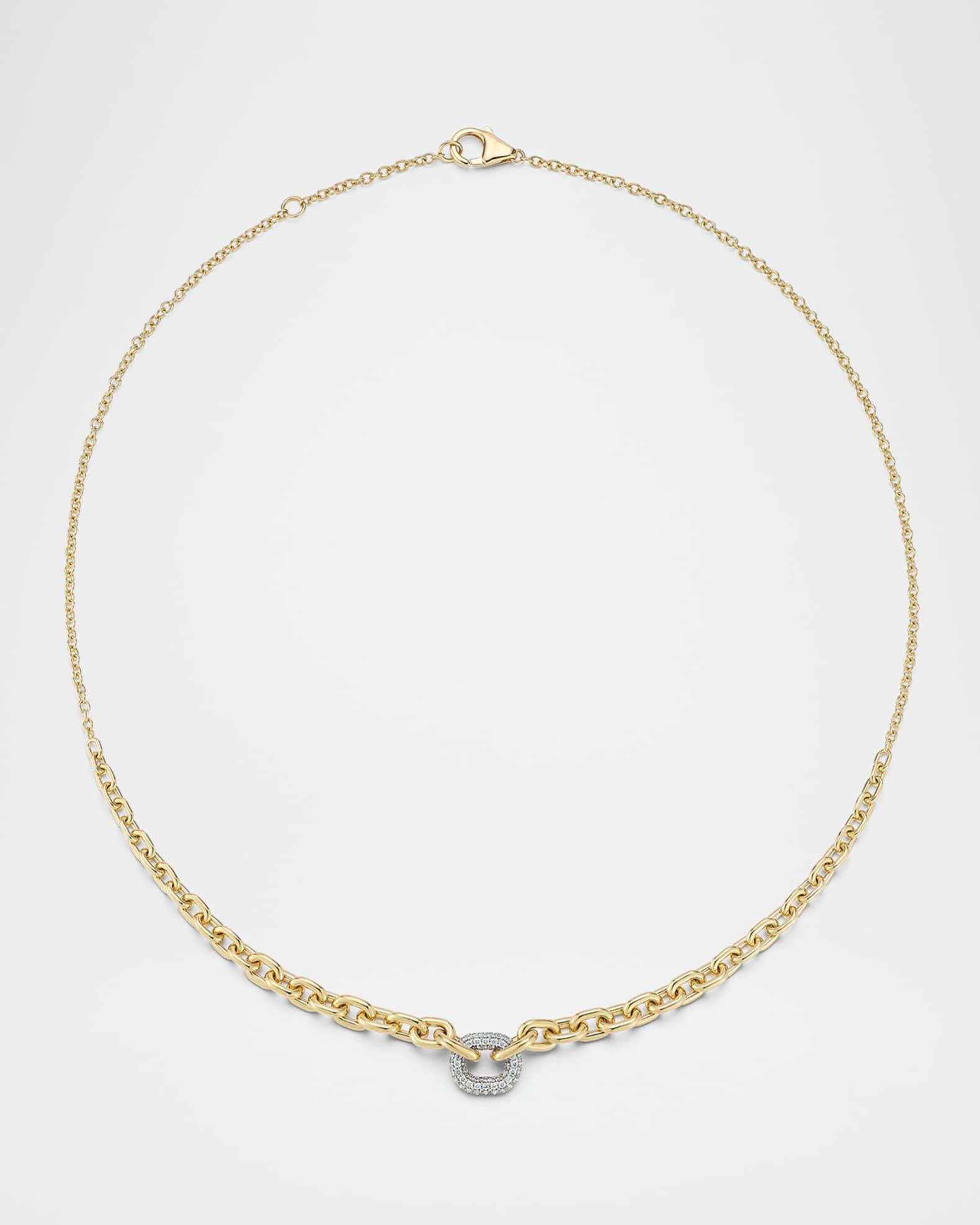 Morrell Graduated Link Necklace with Single Diamond Link Product Image