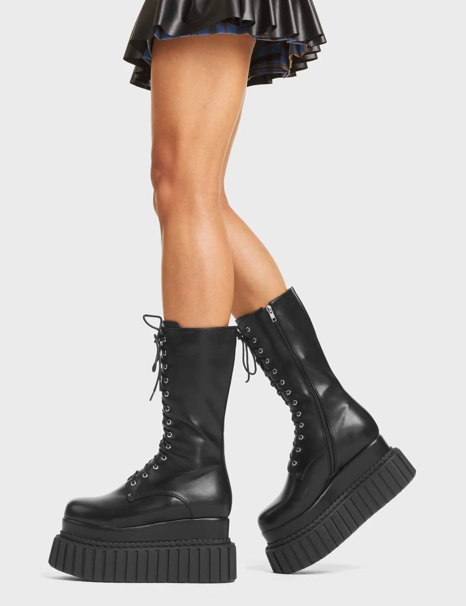 Rock Out Chunky Creeper Calf Boots Product Image