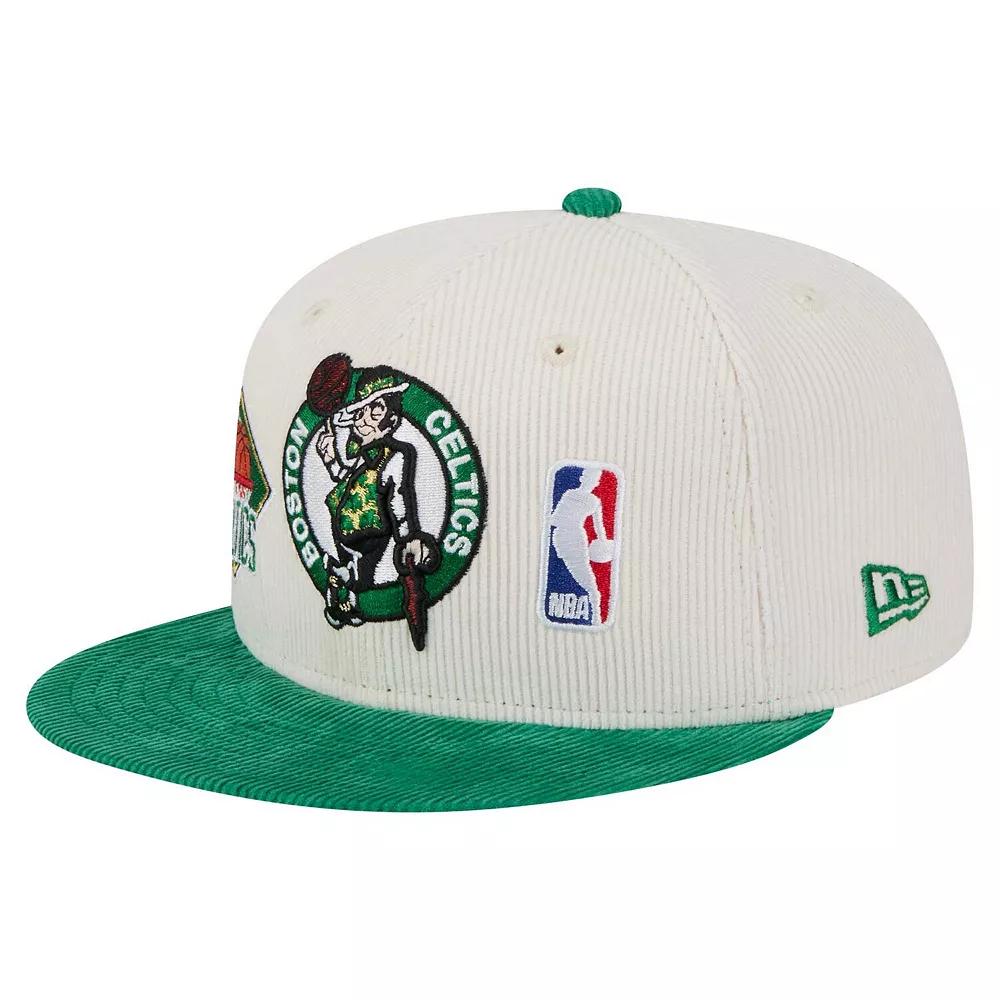 Men's New Era Cream Boston Celtics Two-Tone 9FIFTY Snapback Hat, Beige Product Image