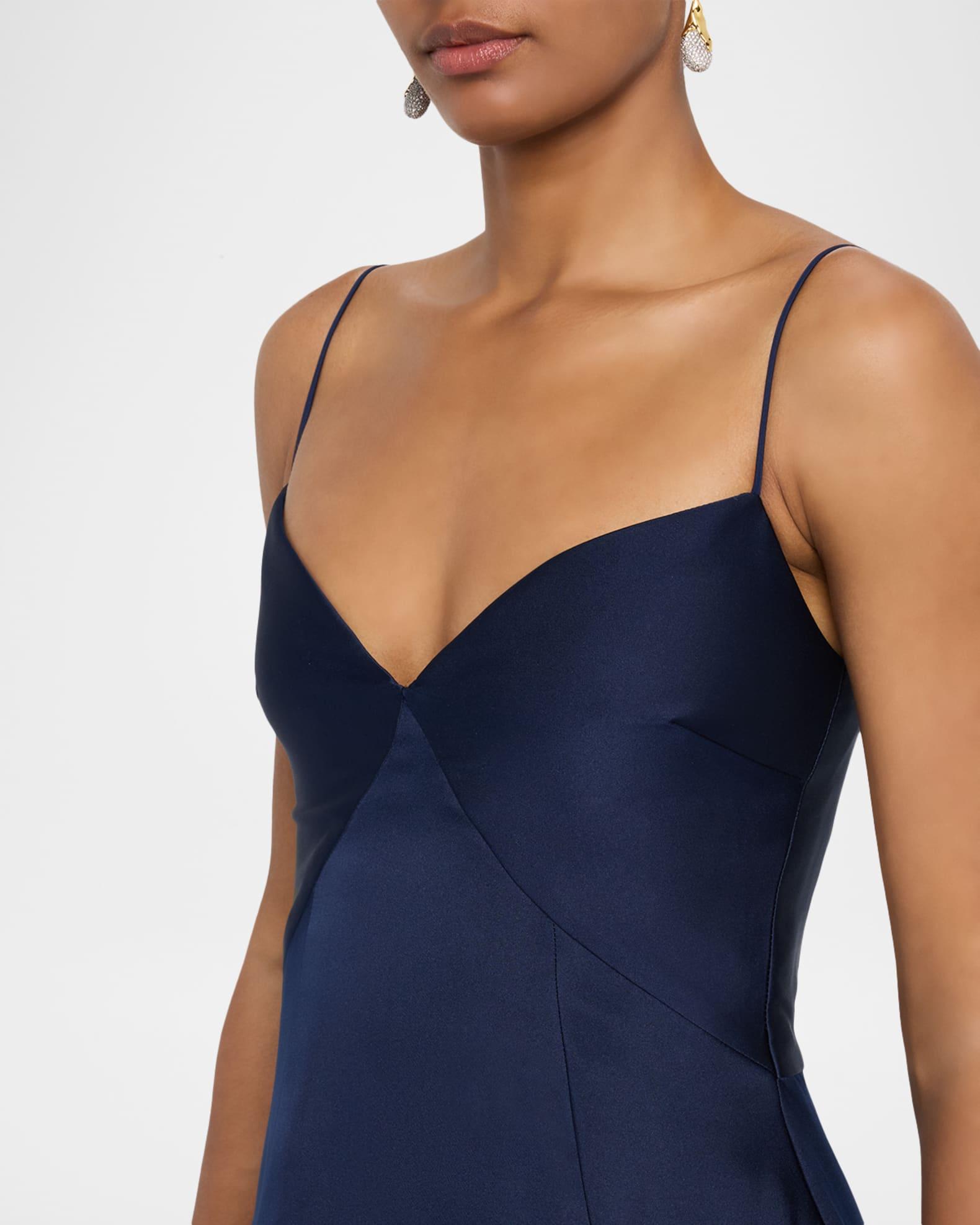 Empire-Waist Sleeveless Taffeta Godet Gown Product Image