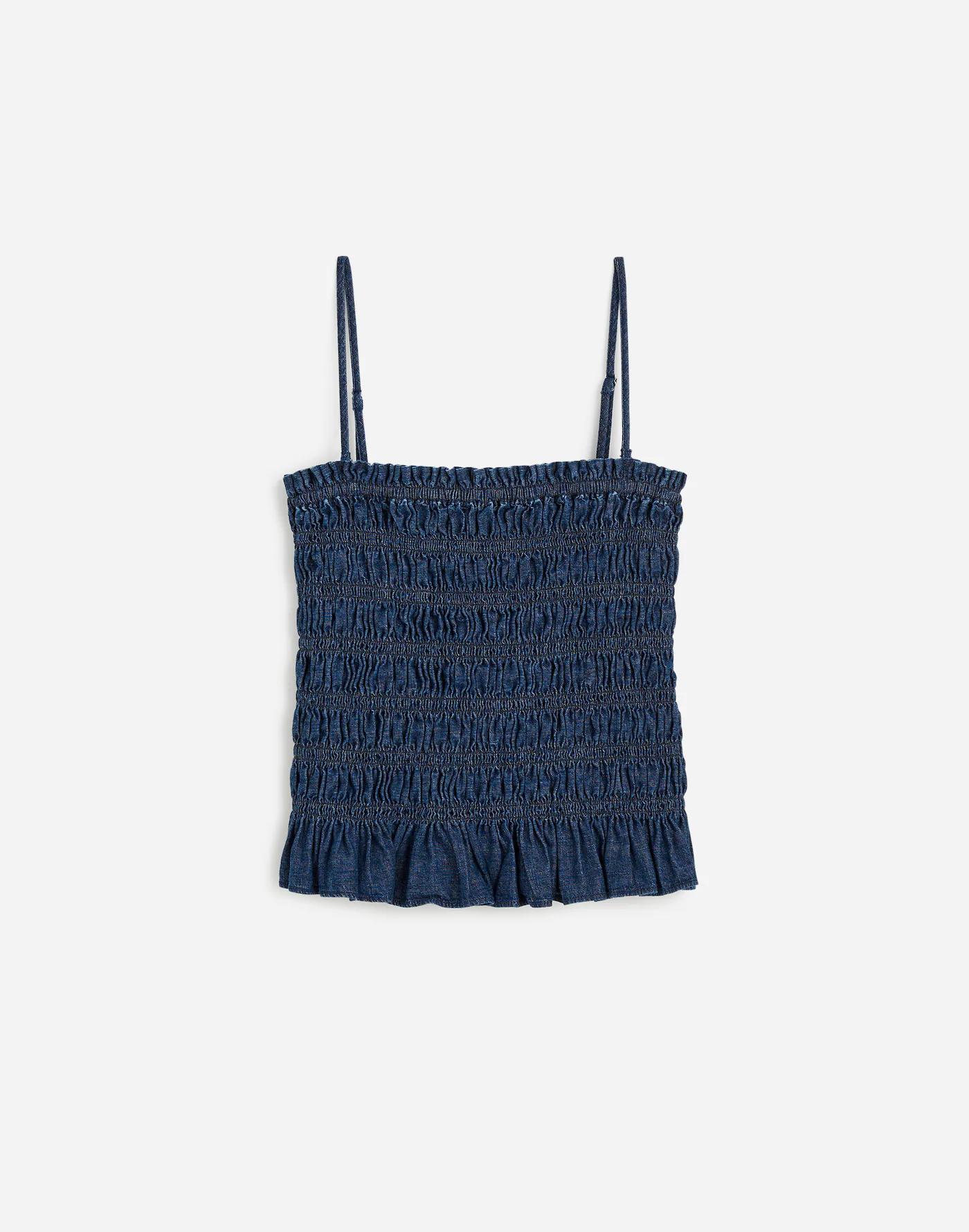 Denim Smocked Tank Product Image