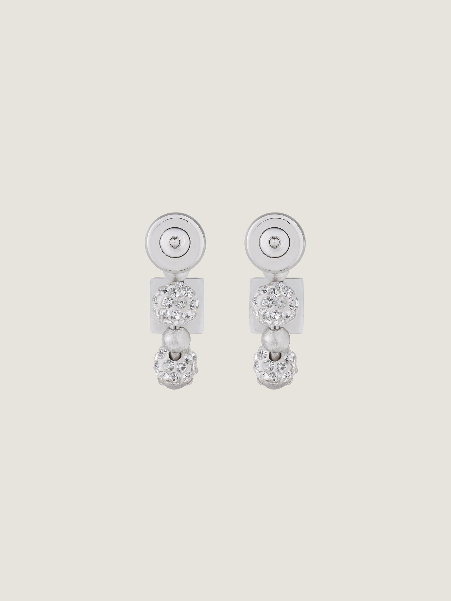 4G earrings in metal with crystals Product Image
