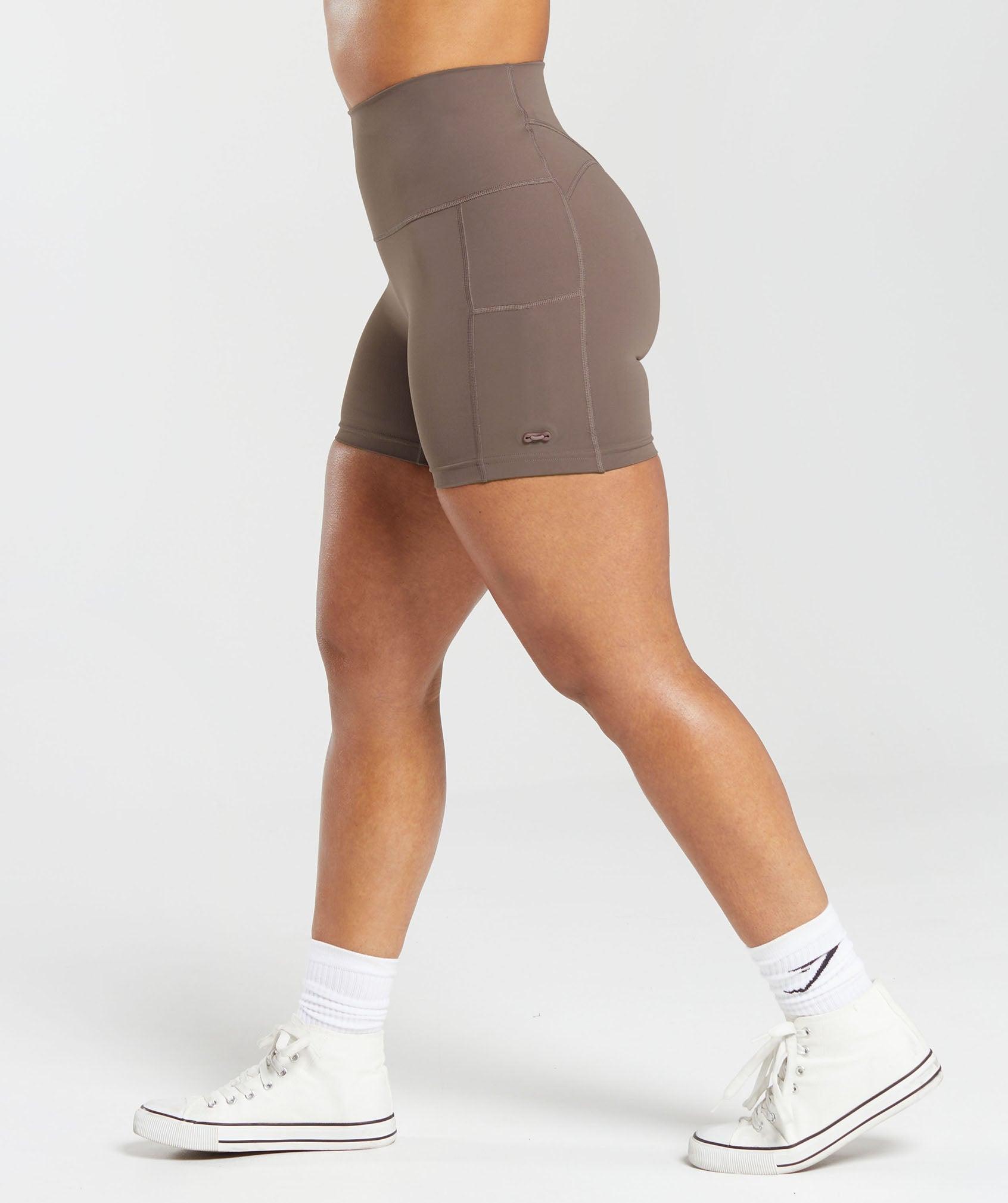 Gymshark Legacy Logo Tight Shorts - Walnut Mauve Female Product Image