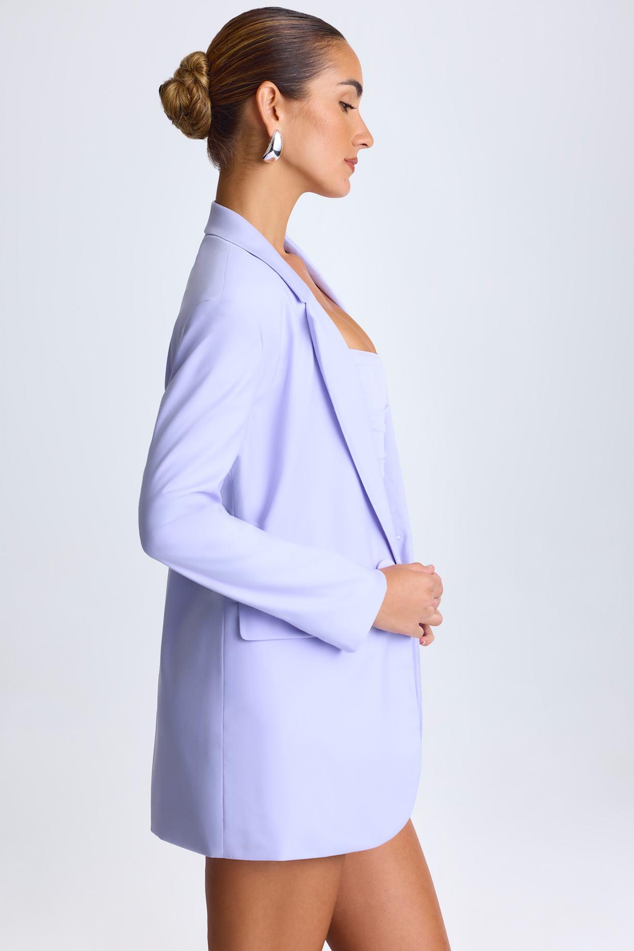 Oversized Single-Breasted Blazer in Soft Lilac Product Image