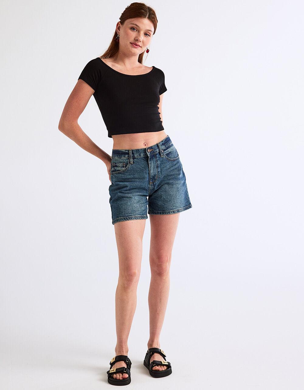 TILLYS Off The Shoulder Womens Tee - BLACK Product Image