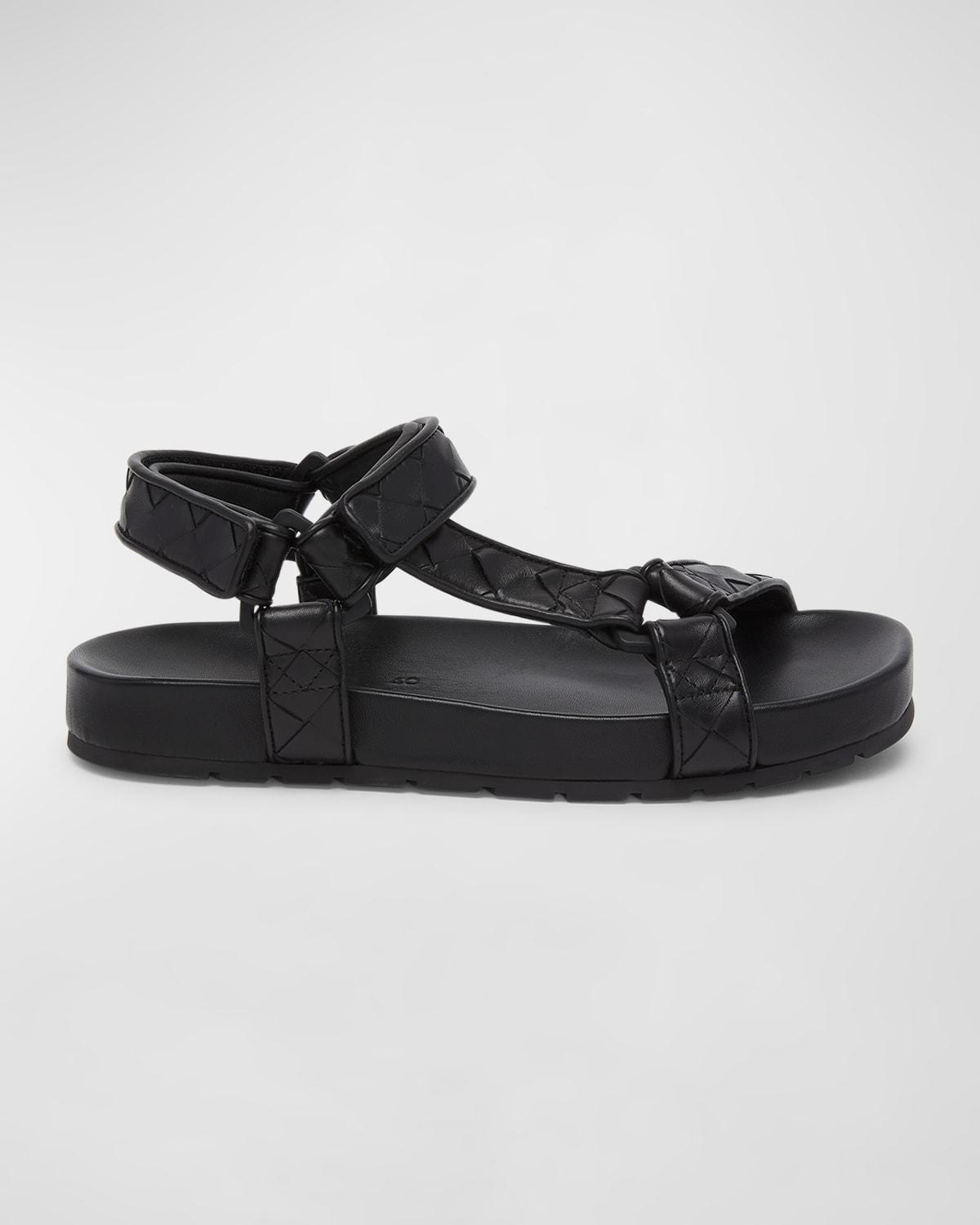 Bottega Veneta Womens Leather Flat Sandals Product Image