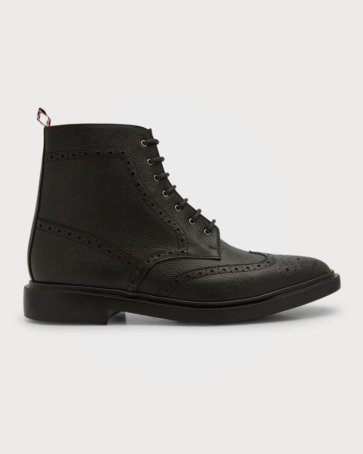 Mens Classic Leather Wingtip Boots Product Image