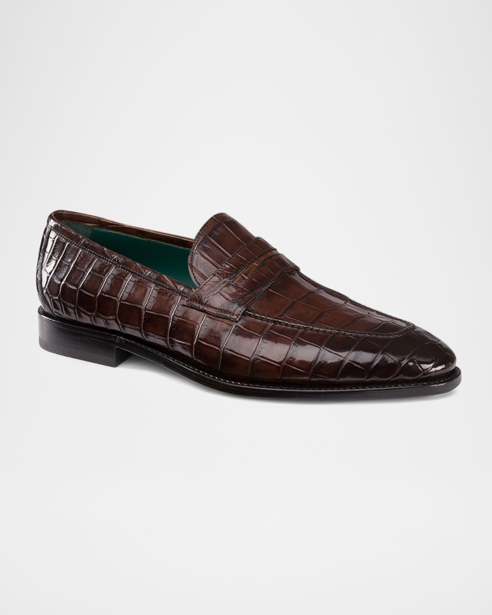 Men's Crocodile Leather Loafers Product Image