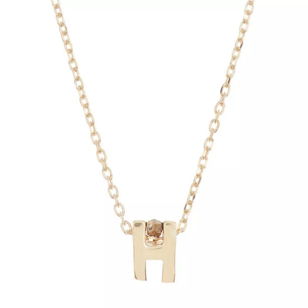 Adornia Mini Initial Pendant Necklace, Women's, Gold Tone H Product Image