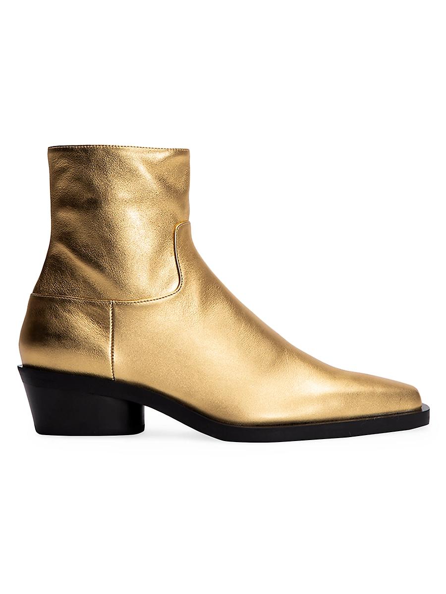 Womens Bronco 40MM Metallic Leather Ankle Boots Product Image