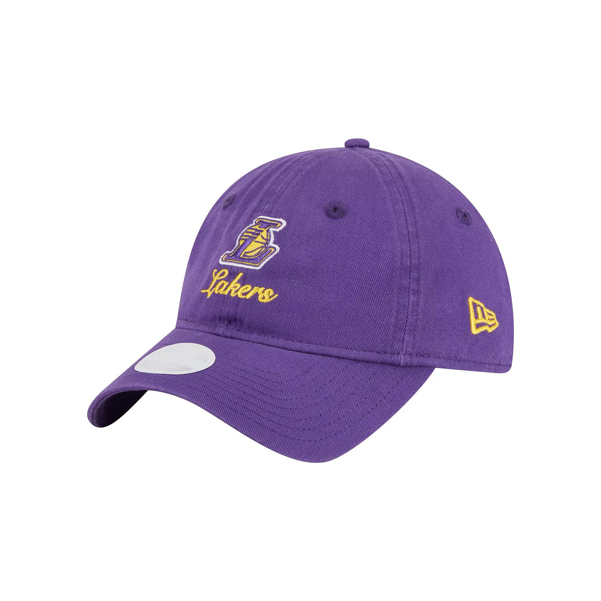 Men's New Era Black Los Angeles Lakers 9FORTY Stock M-Crown Adjustable Hat Product Image